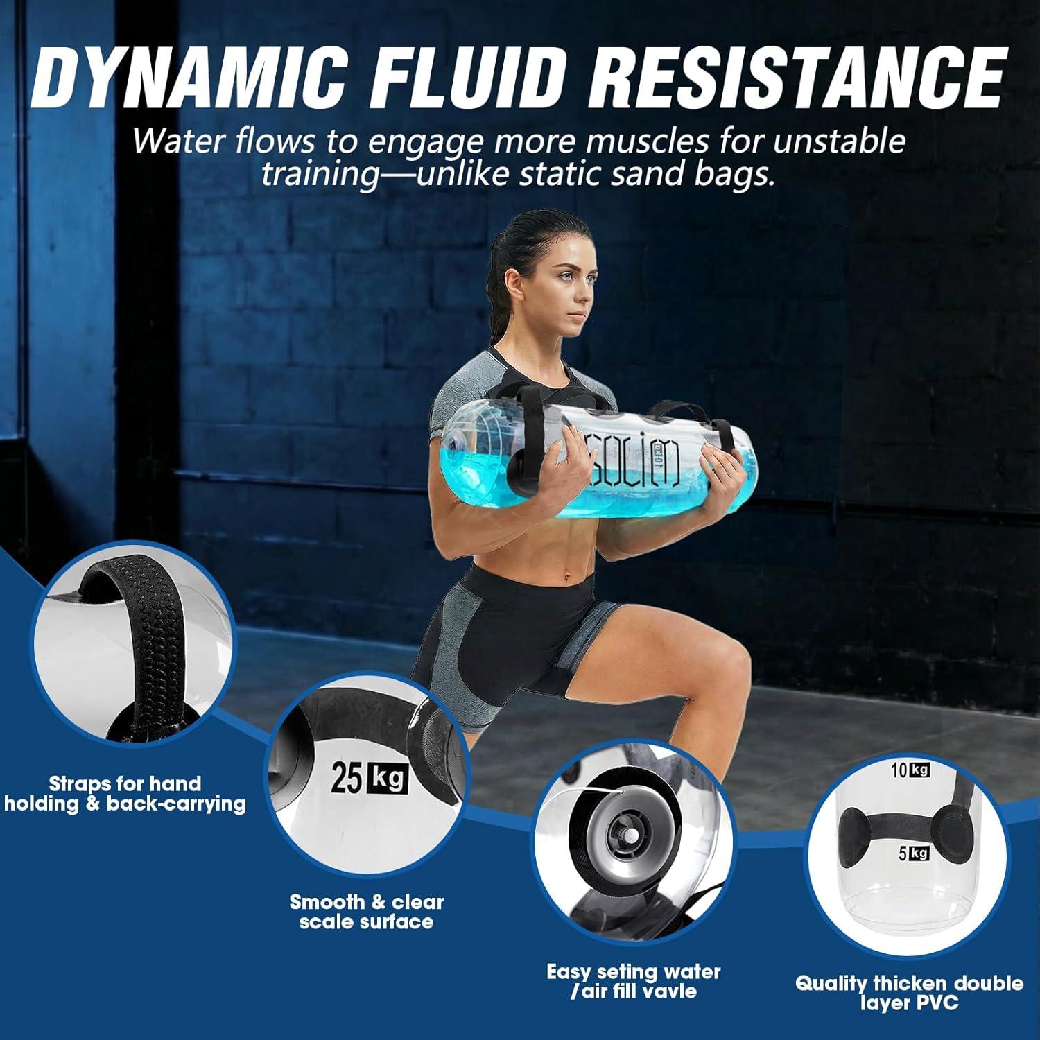 Bolsa de Agua Ajustable JIRTEMOT 15 KG para Entrenamiento