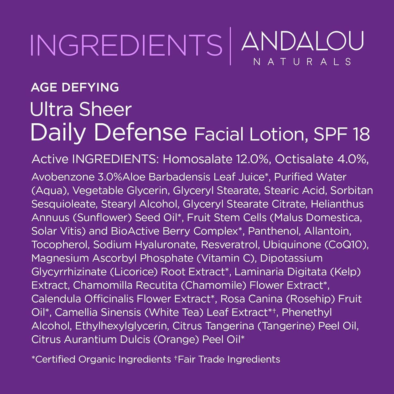 Andalou Naturals Loción Facial Hidratante SPF 18 76.54 ml