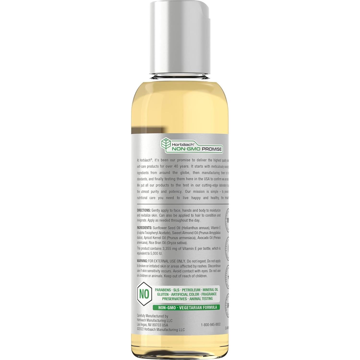 Aceite de Vitamina E Horbaach 5000 IU 236 ml Piel y Cabello