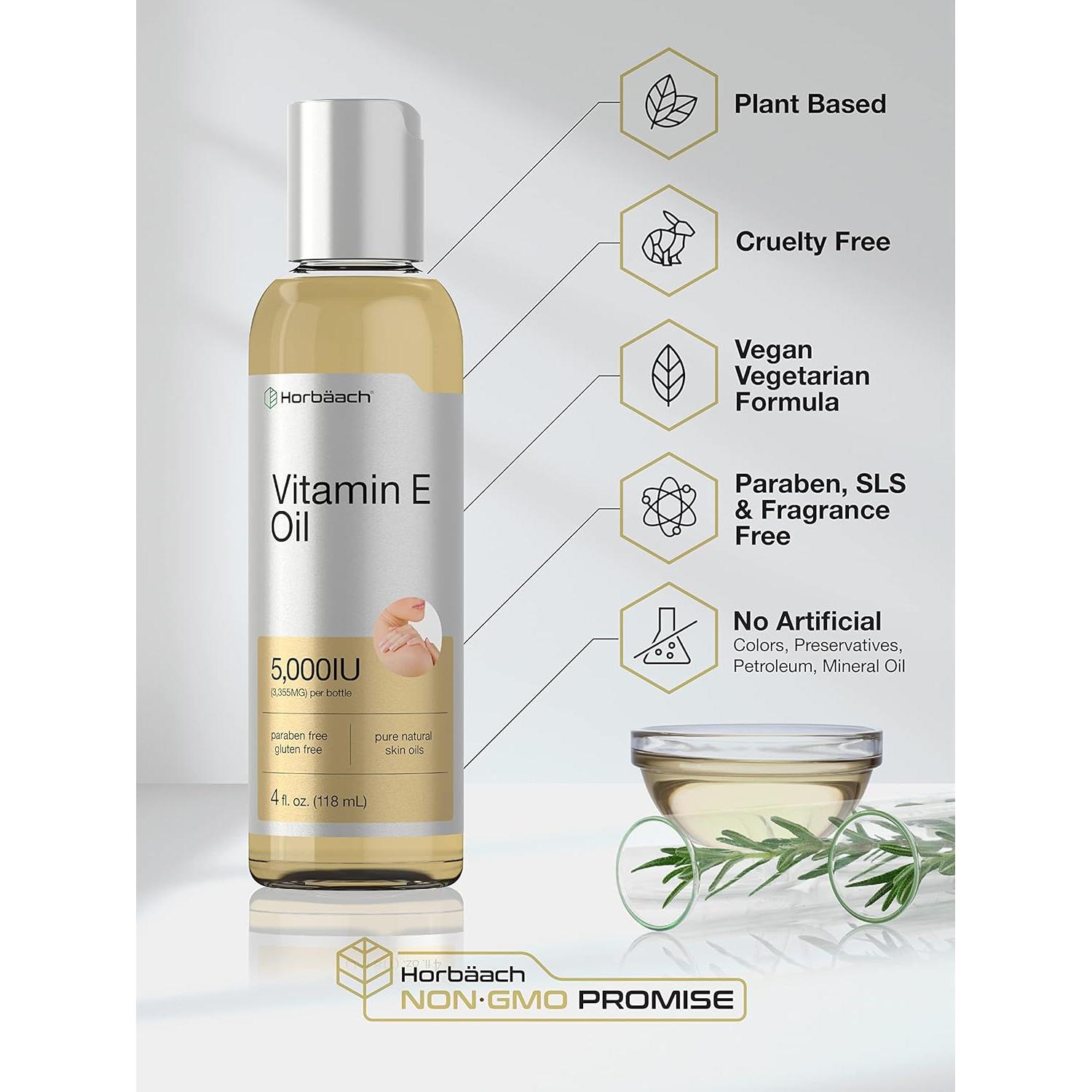 Aceite de Vitamina E Horbaach 5000 IU 236 ml Piel y Cabello