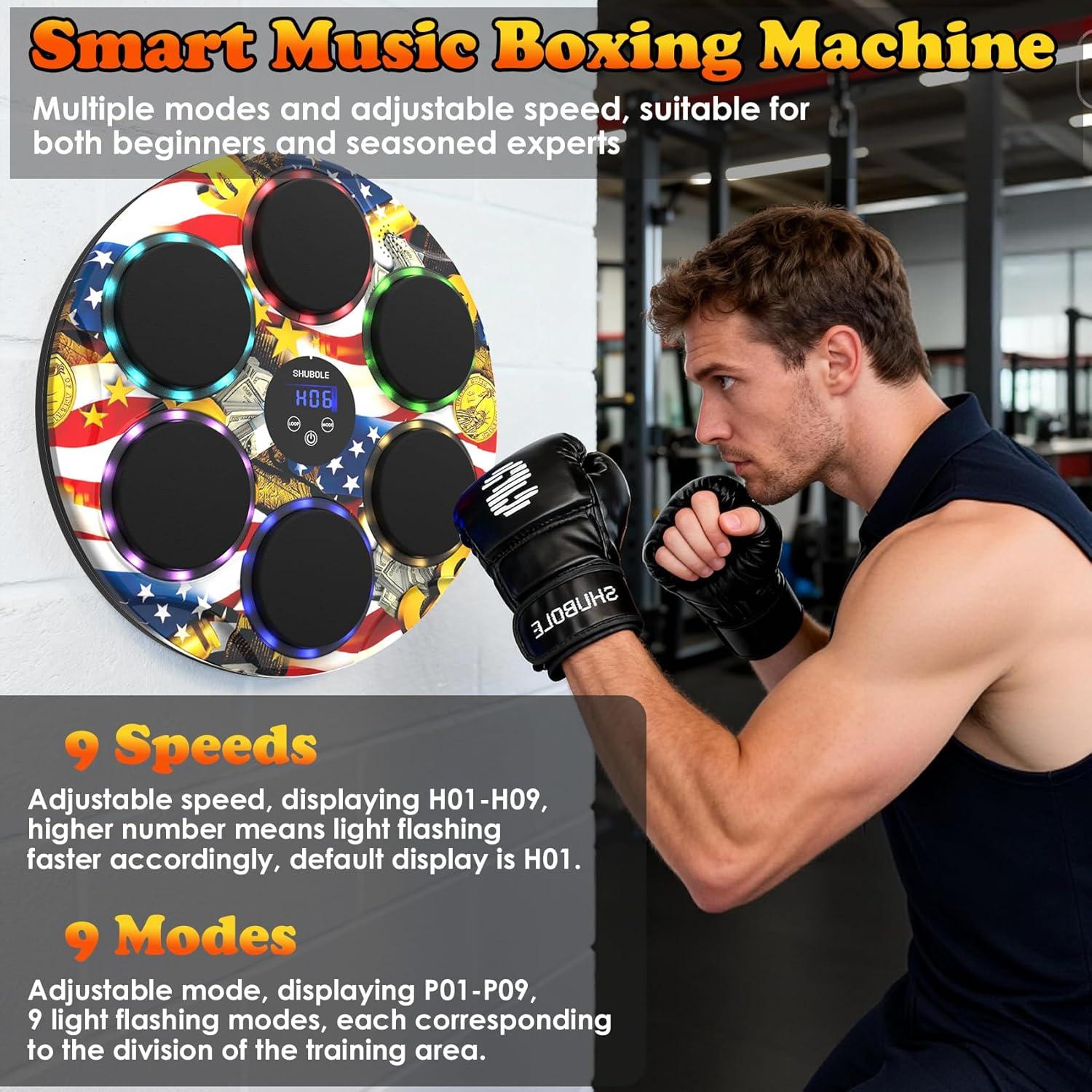 Máquina de Boxeo Musical SHUBOLE PW-030 con Guantes y LED