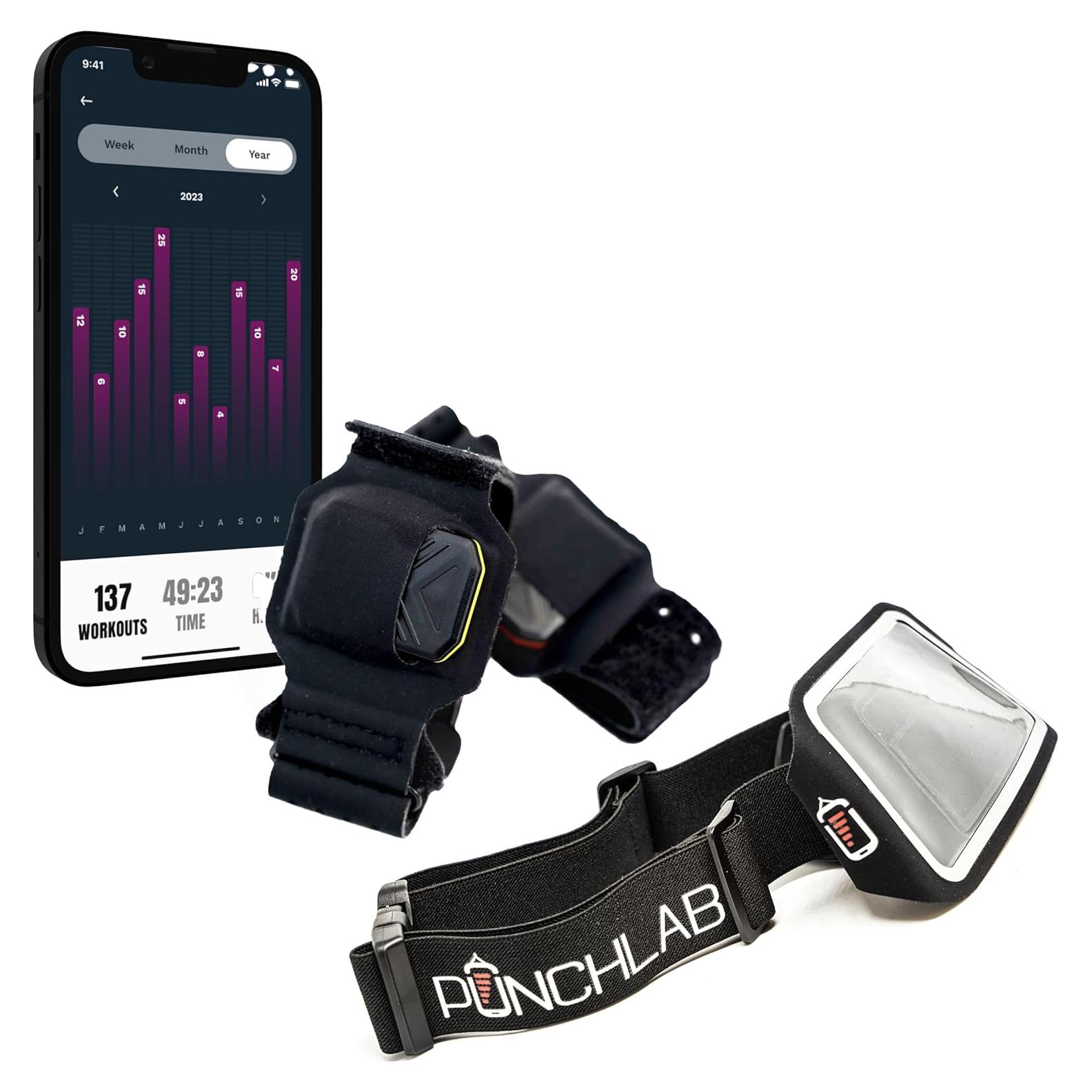 Sensores de Boxeo Bluetooth PunchLab con Correa de Seguimiento