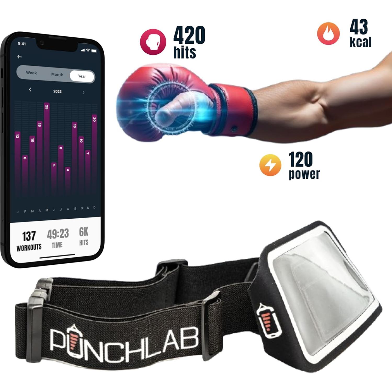 Sensores de Boxeo Bluetooth PunchLab con Correa de Seguimiento