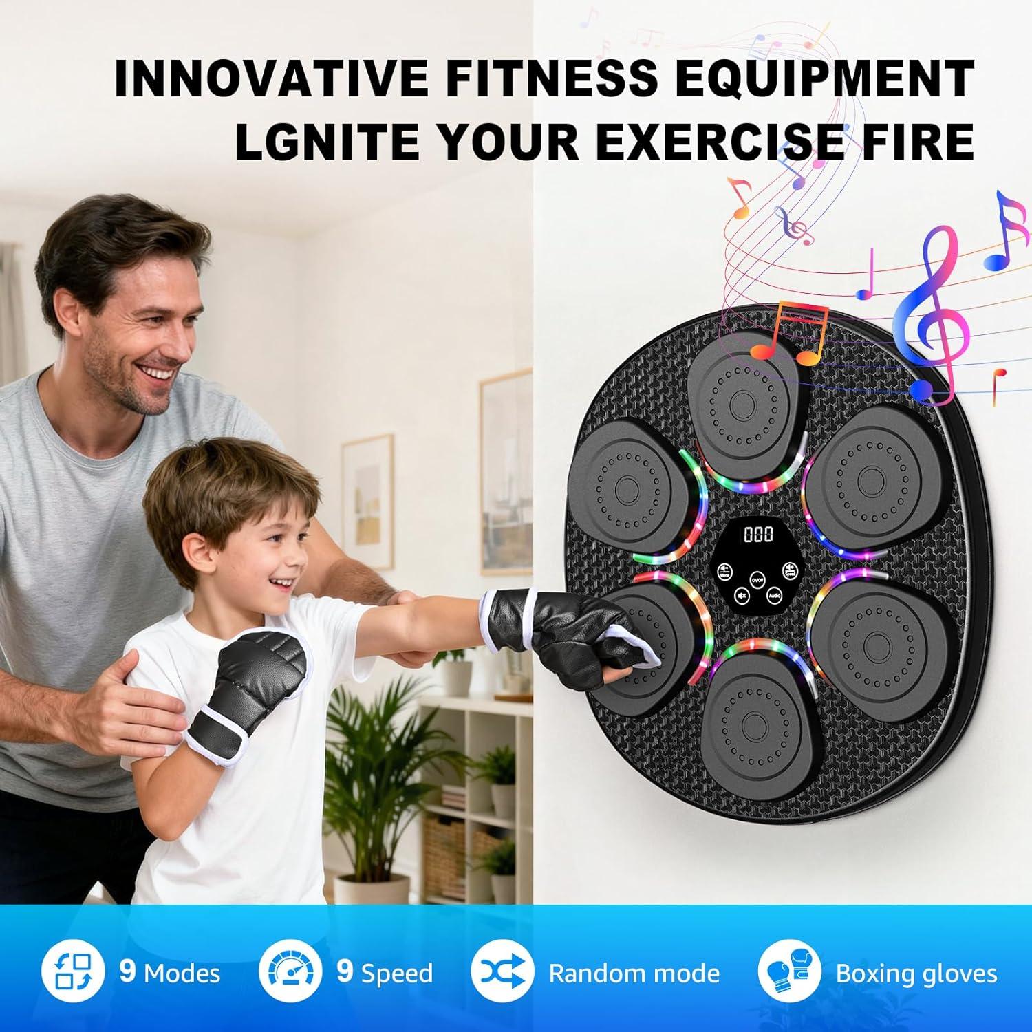 Máquina de Boxeo Musical Hlthair para Niños y Adultos, 9 Modos