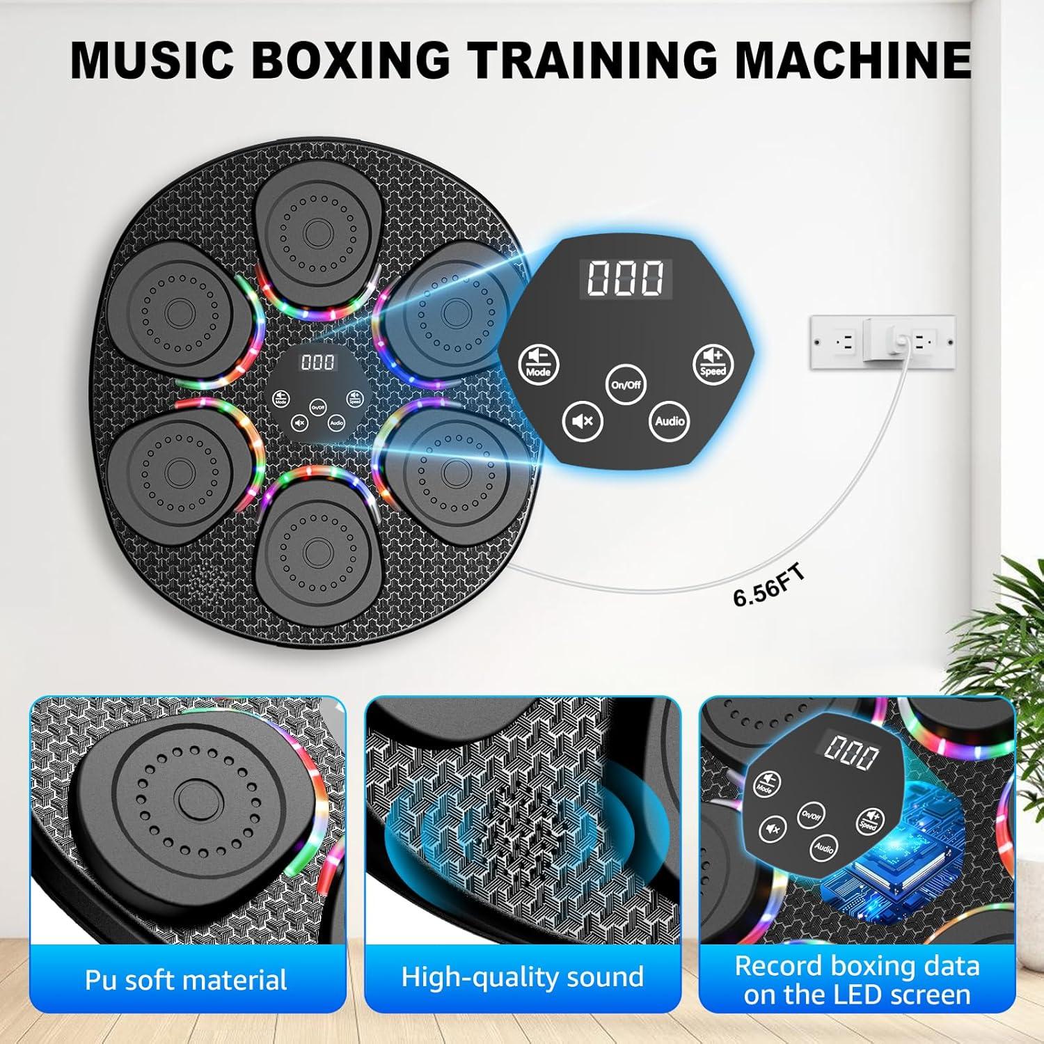 Máquina de Boxeo Musical Hlthair para Niños y Adultos, 9 Modos