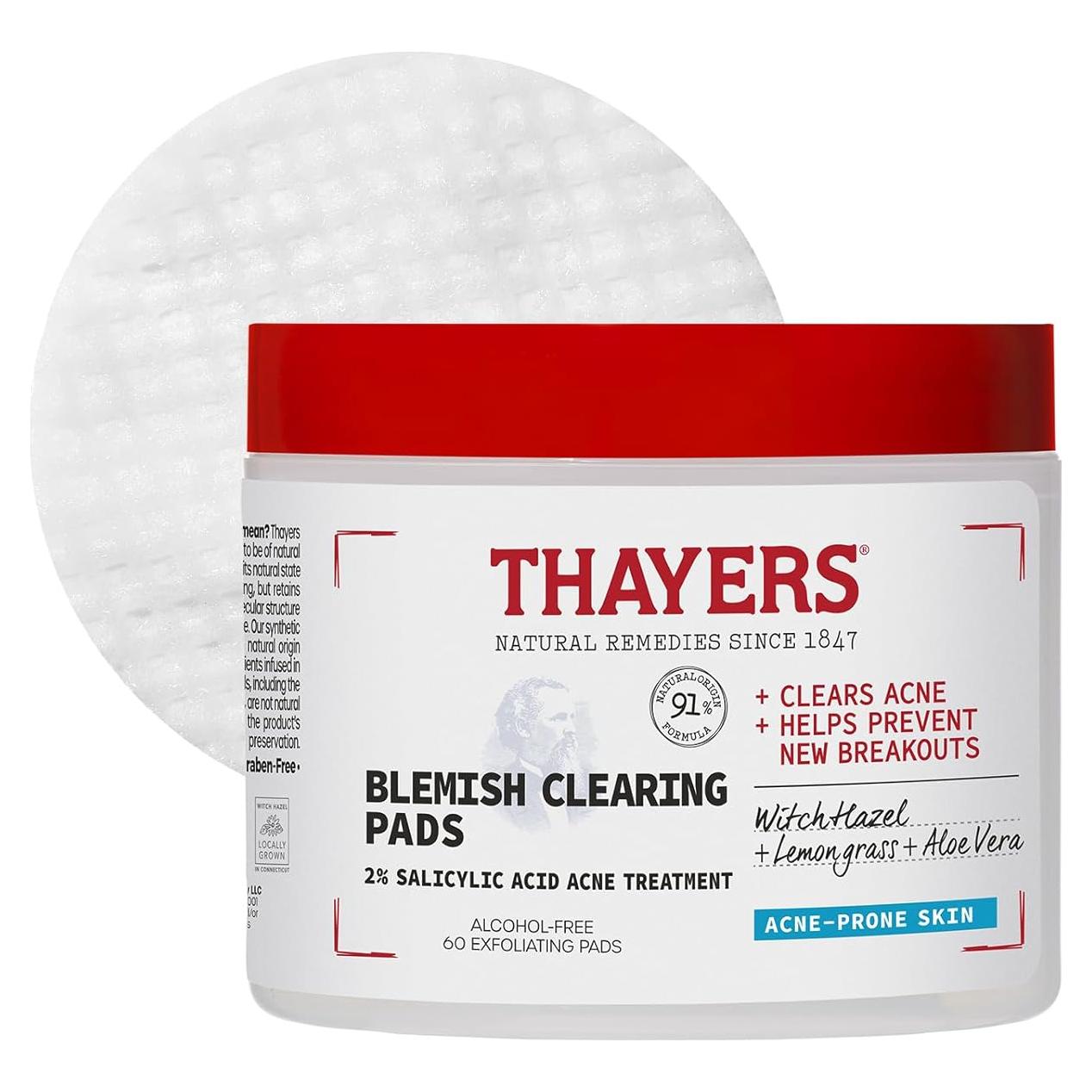 Toallitas para el Acné Thayers 60 Ct con Ácido Salicílico
