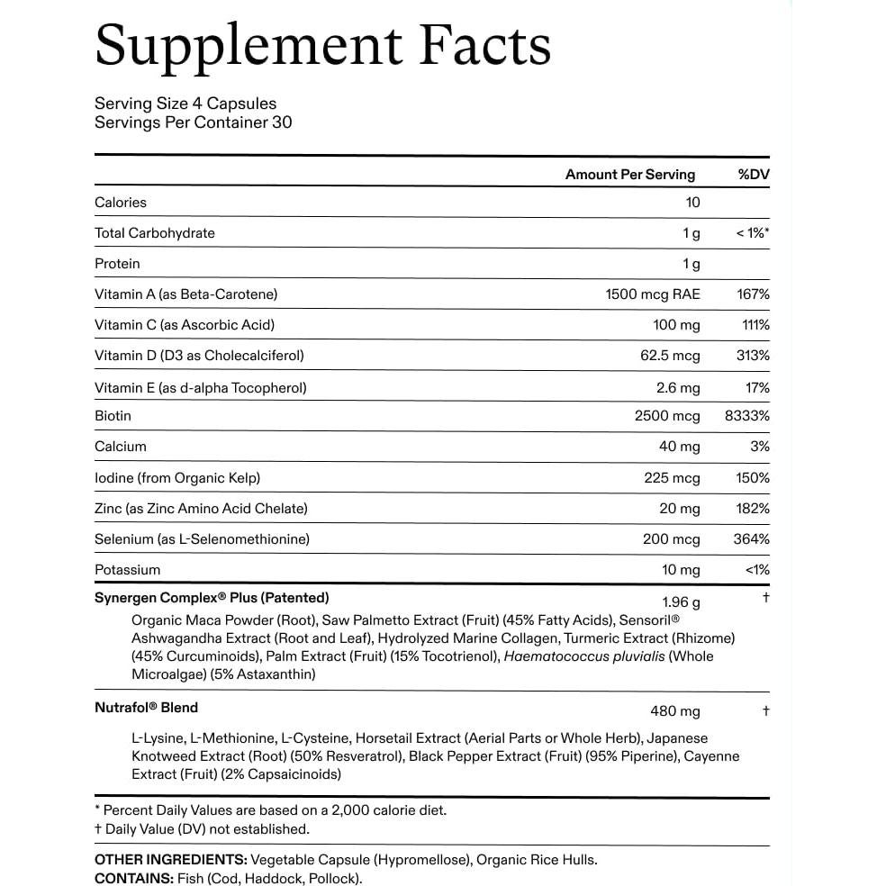 Suplemento Crecimiento Capilar Nutrafol Mujeres 45+ 1 Mes