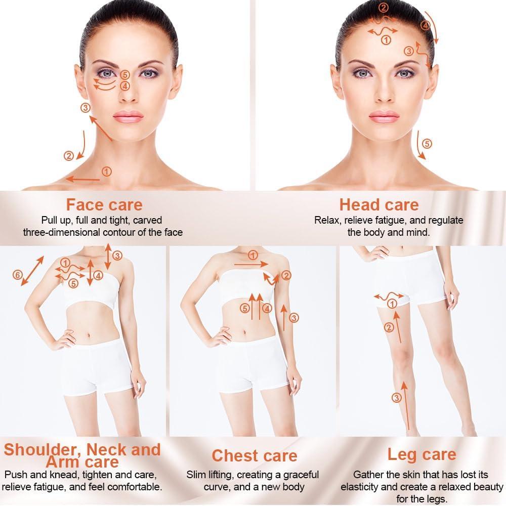 Rodillo Facial 3D ORCLEENA Masajeador Oro Rosa Antienvejecimiento