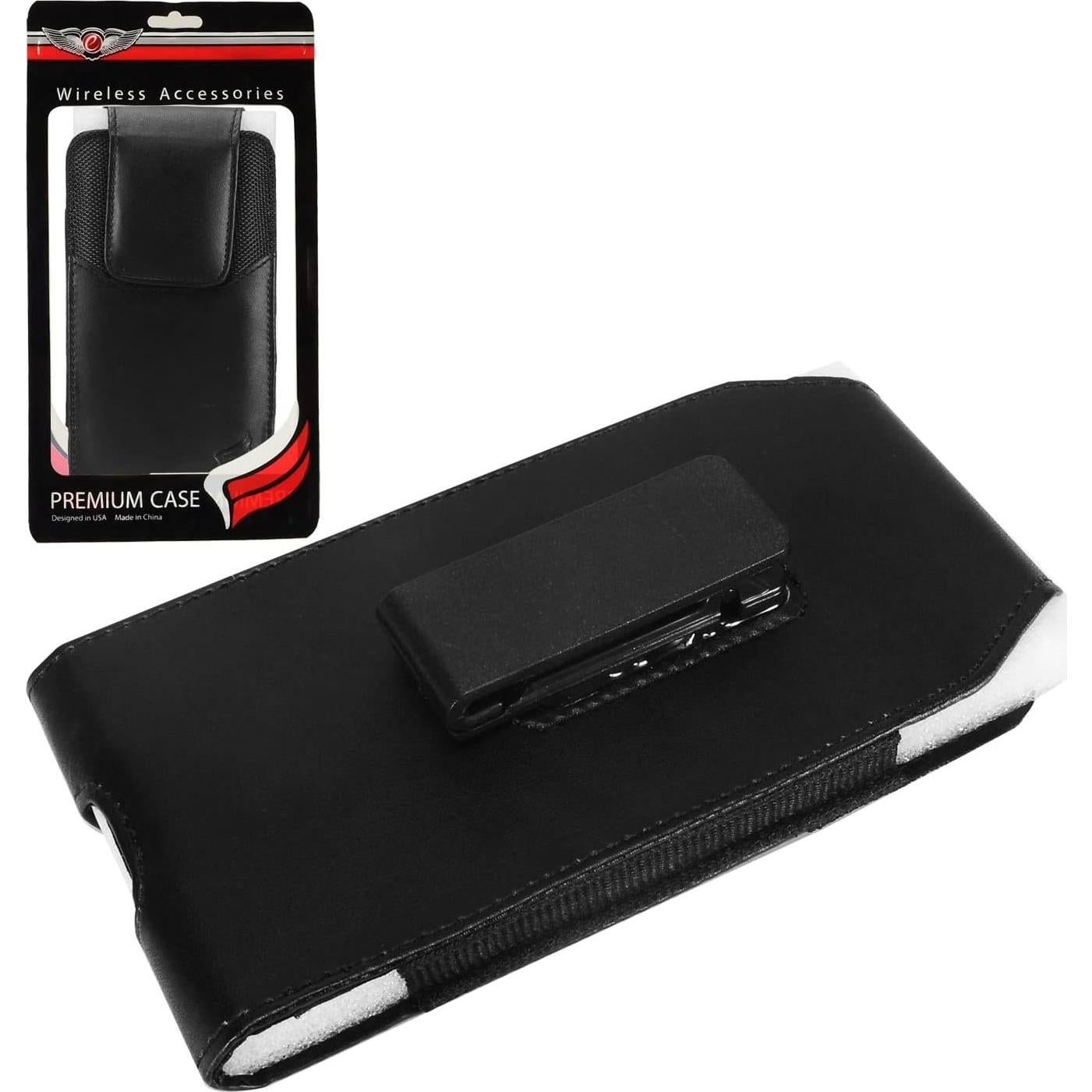 Funda de Cuero Eaglecell para iPhone y Samsung Negra