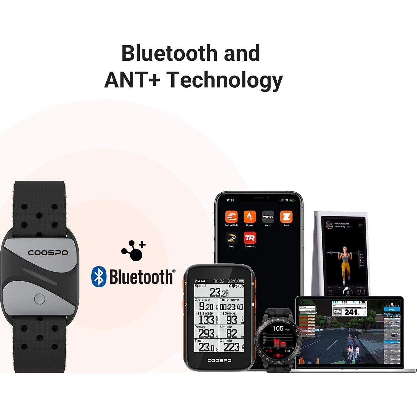 Monitor de Frecuencia Cardíaca en Brazo CooSpo HW807 Bluetooth