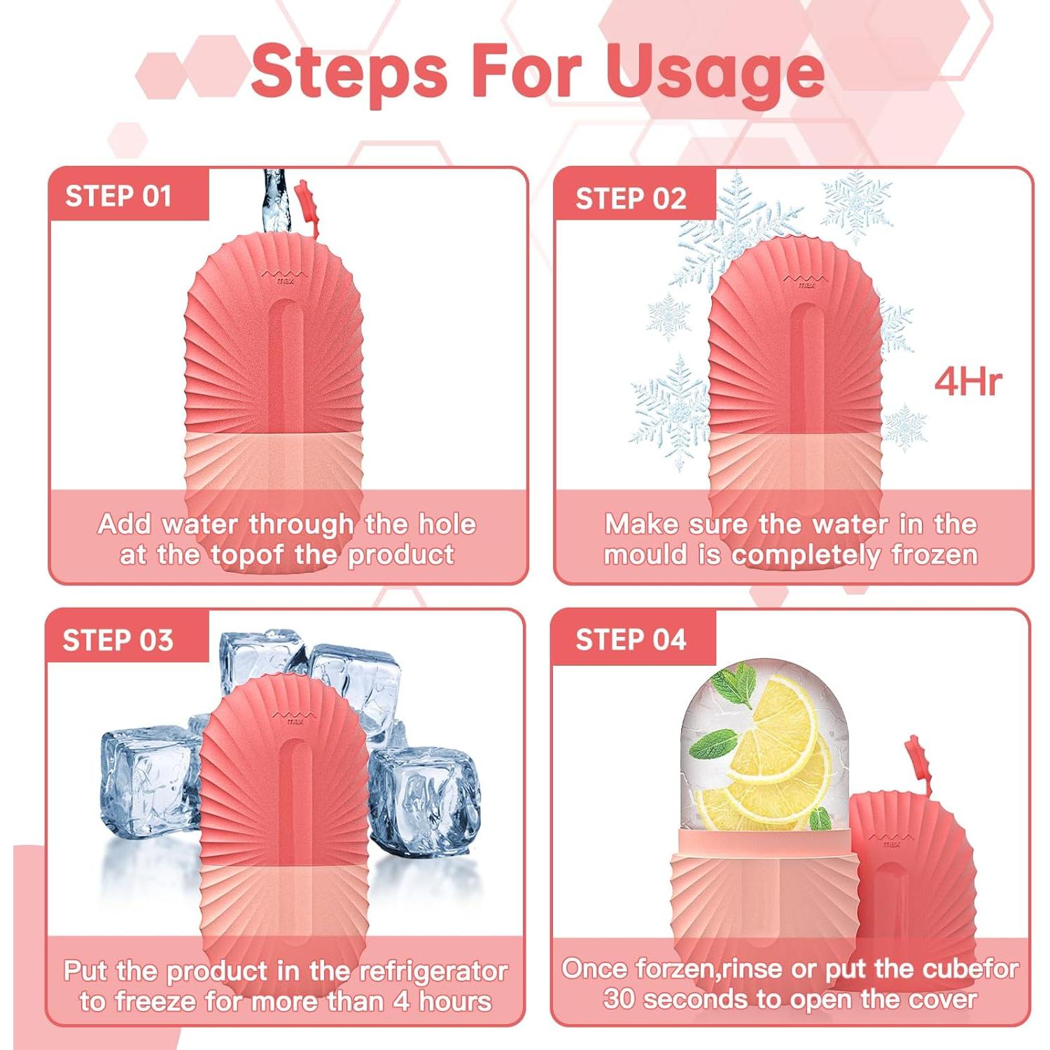 Rodillo de Hielo Facial Aquuaera Rosa 12.45x7.37cm Reutilizable