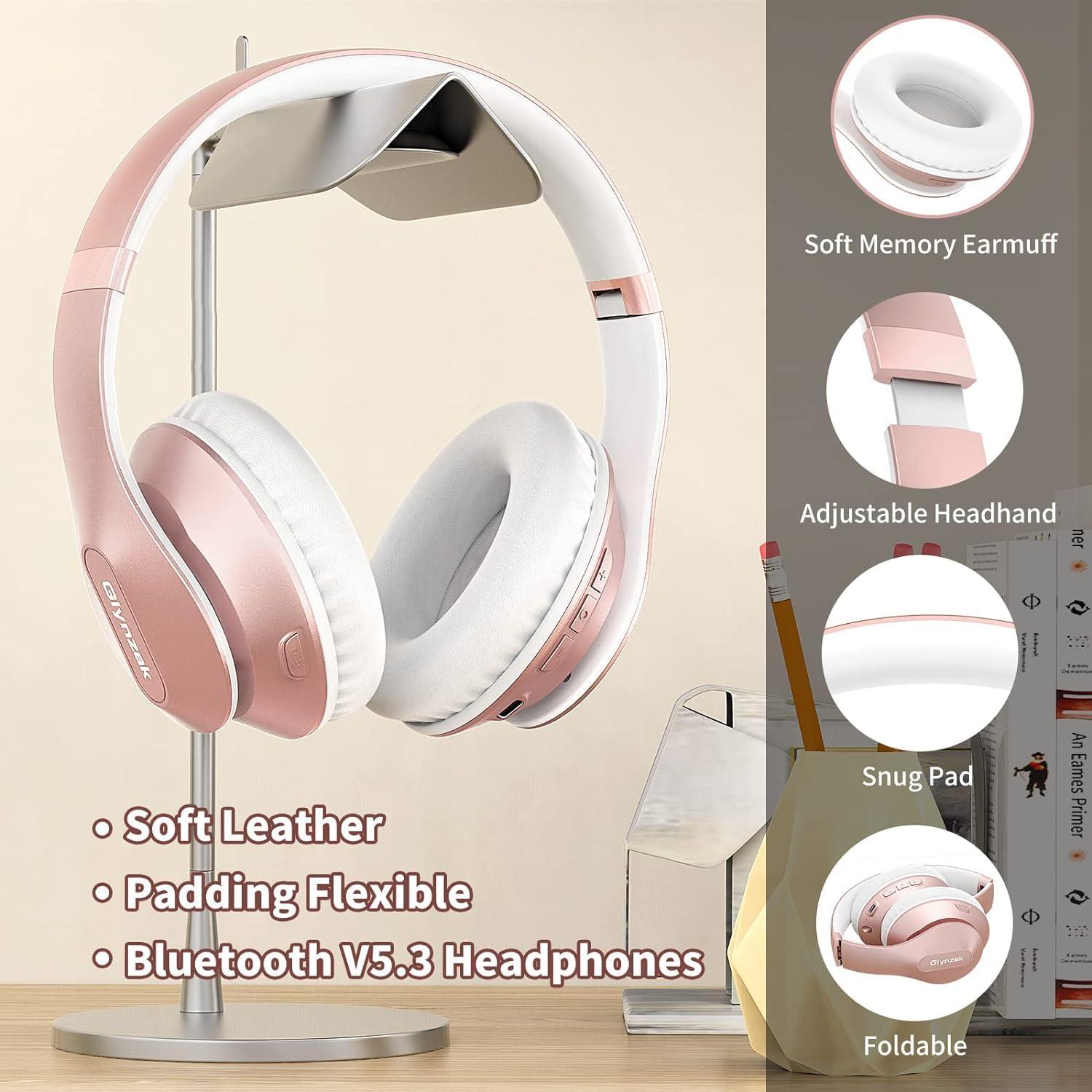 Auriculares Inalámbricos Glynzak WH207A Bluetooth 65H Rosa