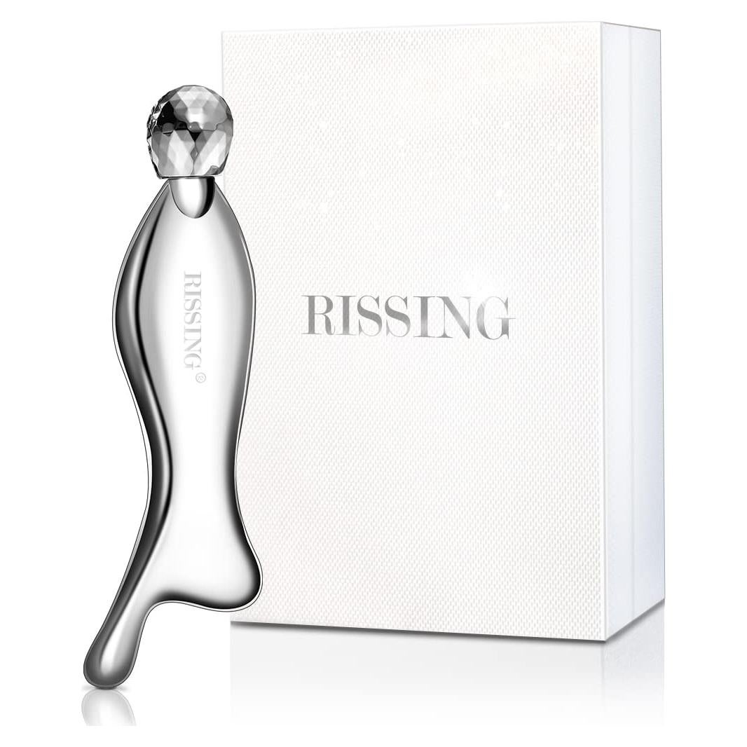 Gua Sha Facial RISSING 4-en-1 Acero Inoxidable Portátil