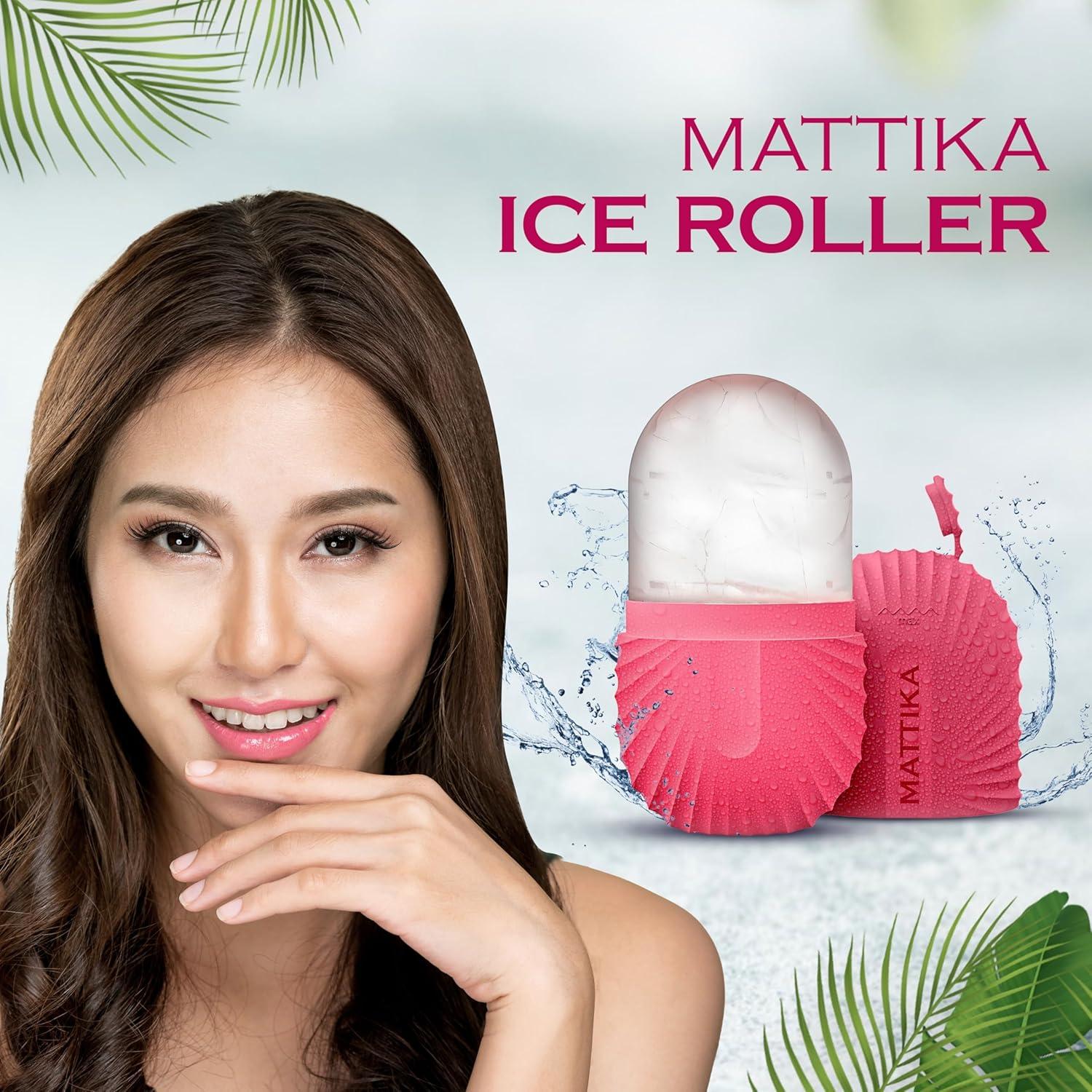 Rodillo de Hielo Rosa Mattika para Cuidado Facial y Ojos