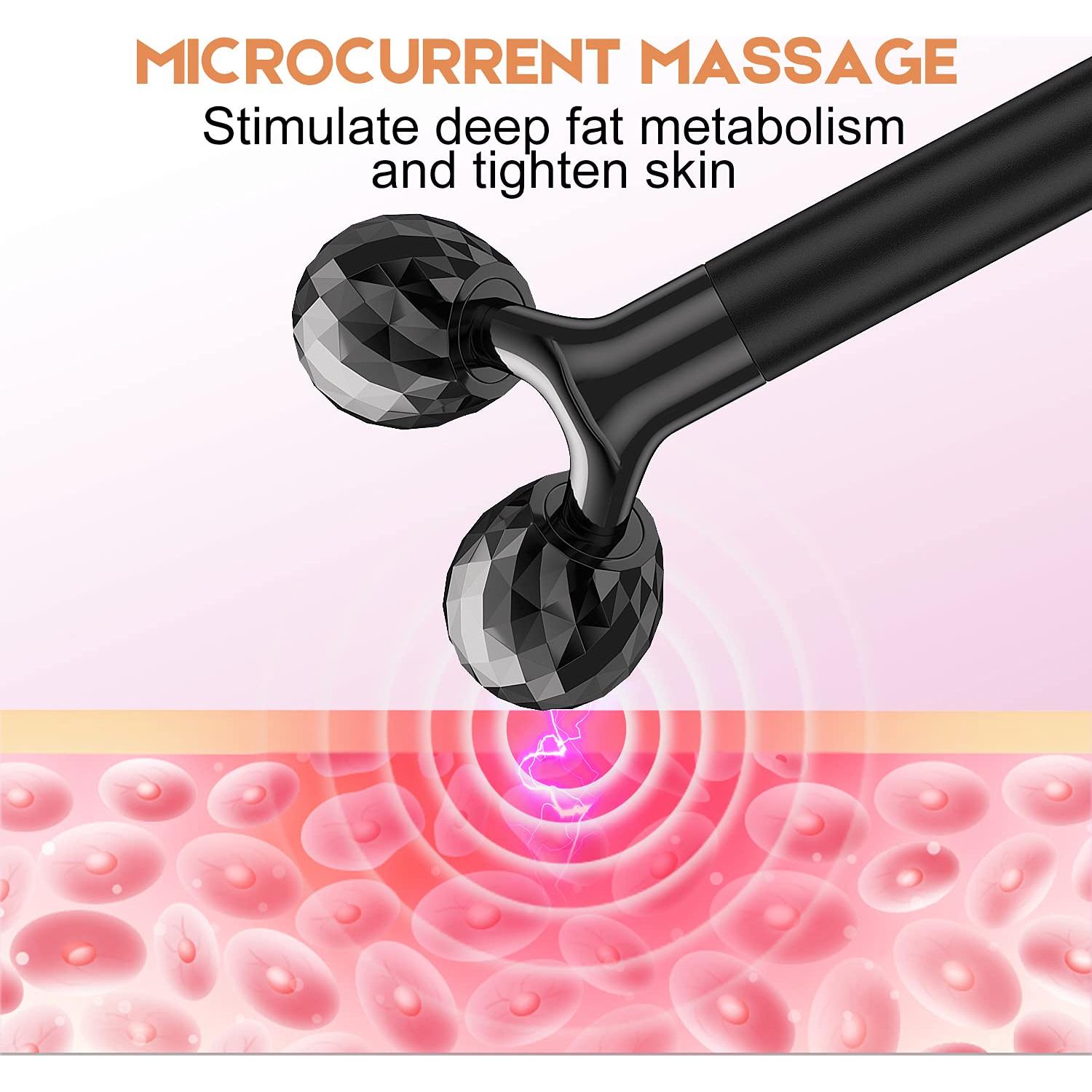 Masajeador Facial Eléctrico Beauty Bar 2-en-1 Rodillo 3D