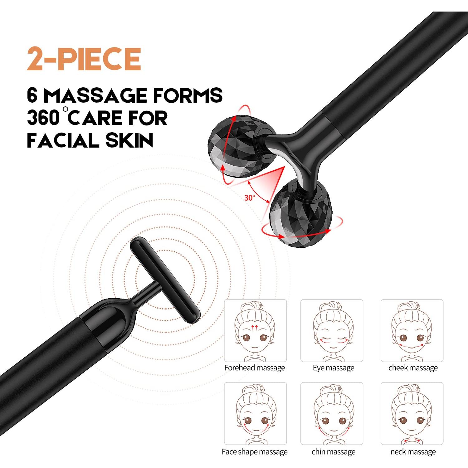 Masajeador Facial Eléctrico Beauty Bar 2-en-1 Rodillo 3D