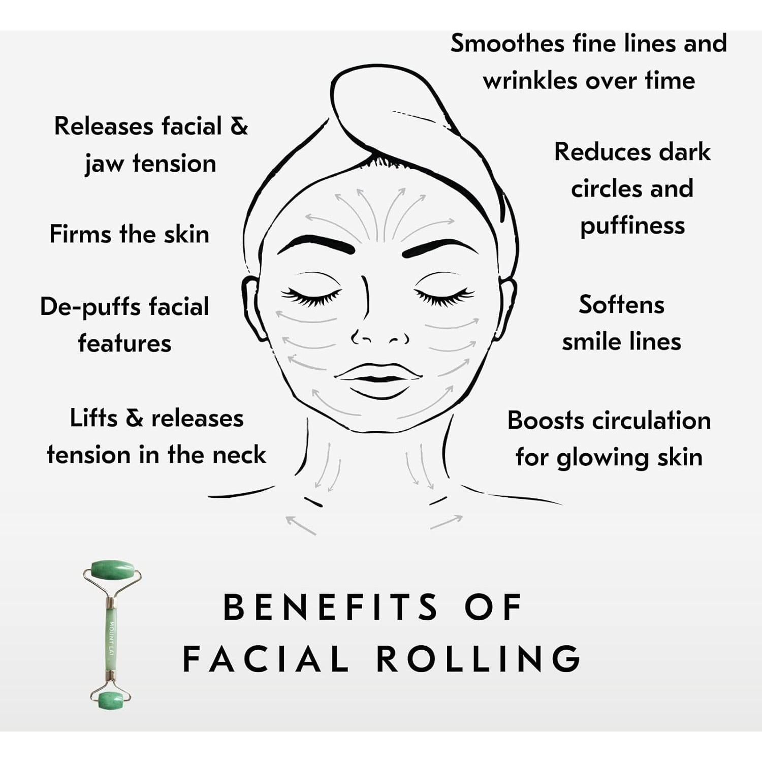 Rodillo Facial de Jade Mount Lai - Masaje y Piel Radiante