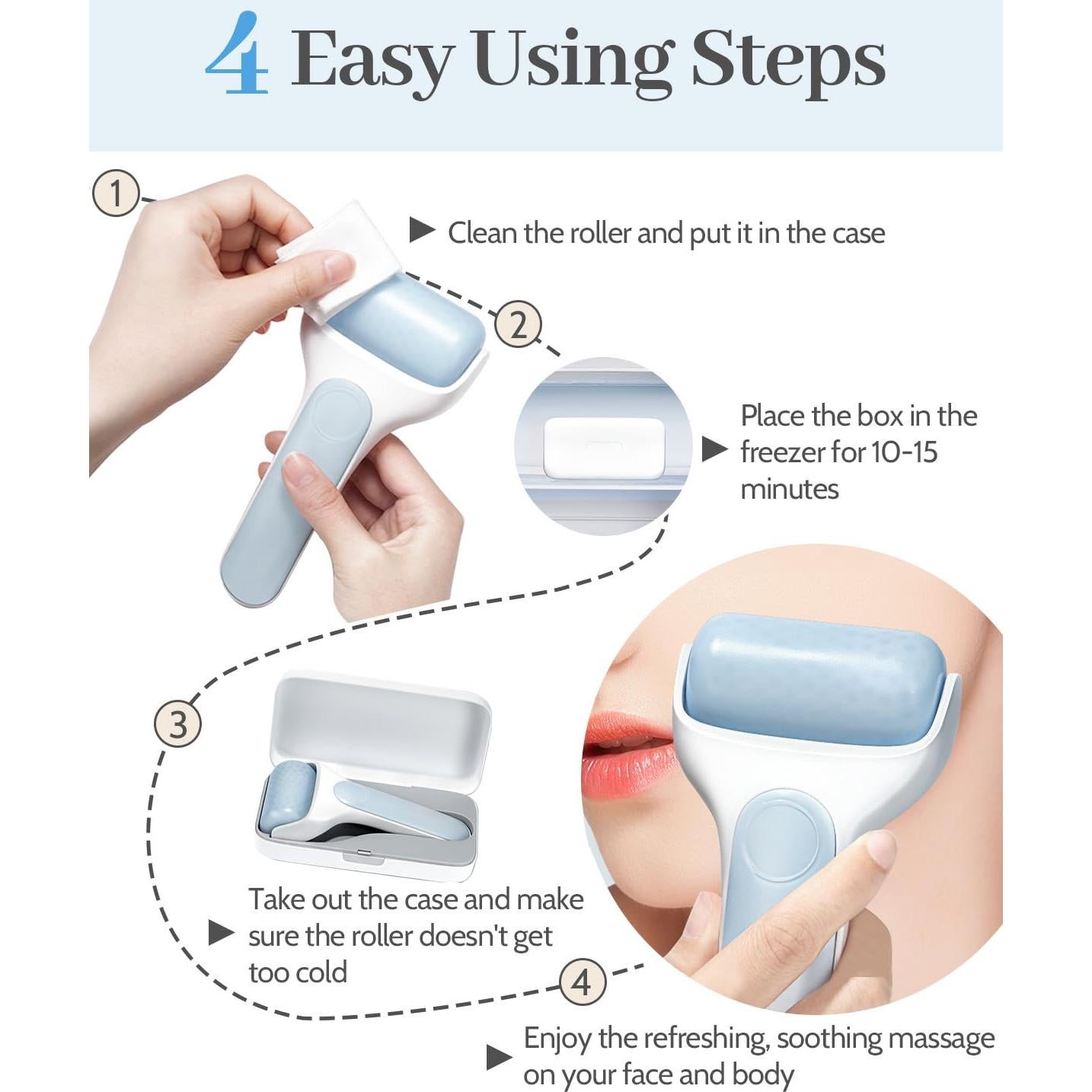 Rodillo de Hielo MORGLES Facial Premium para Hinchazón y Ojeras