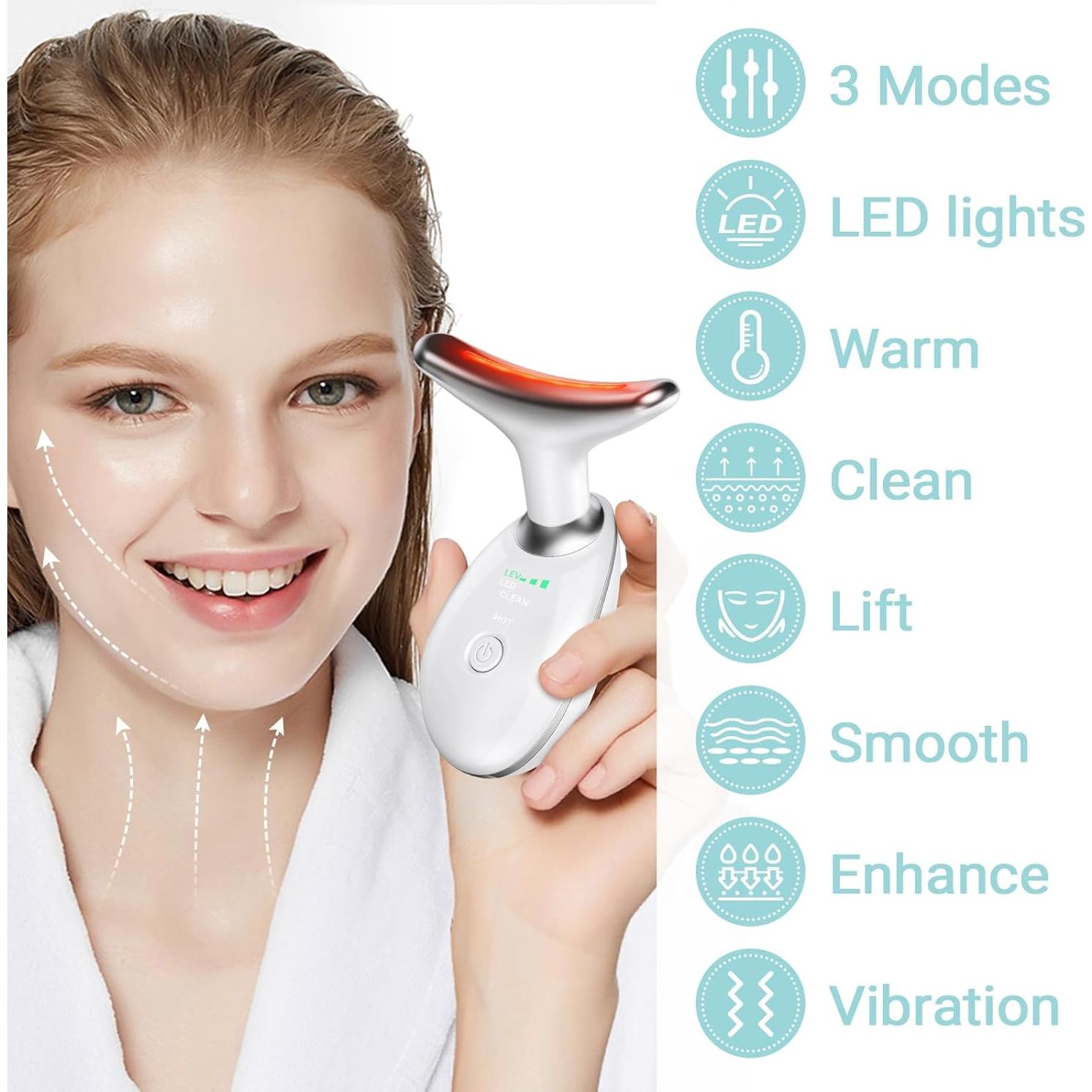 Masajeador Facial y de Cuello Oriflame, Rodillo 3 Modos, Blanco