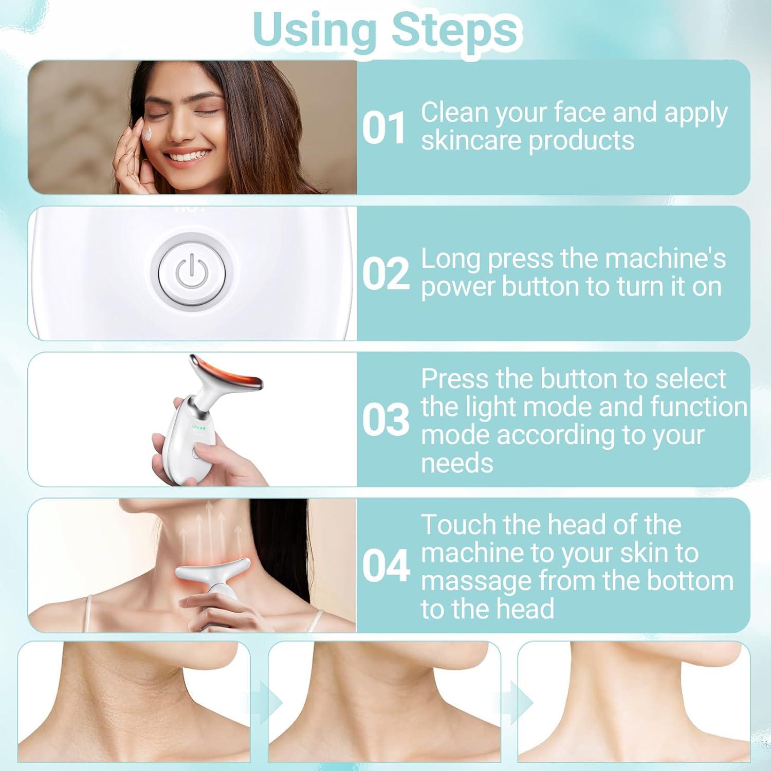 Masajeador Facial y de Cuello Oriflame, Rodillo 3 Modos, Blanco