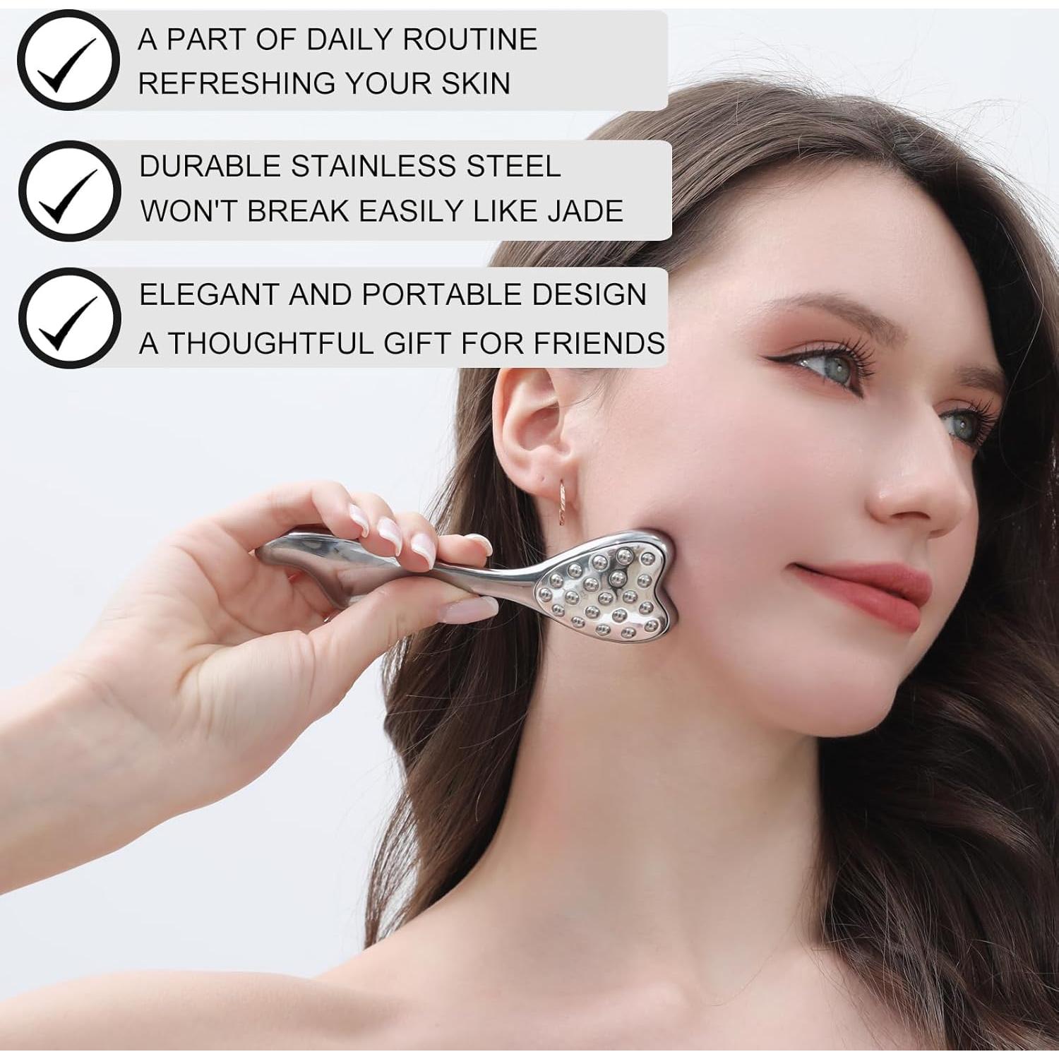 Rodillo Facial PFEFE Delfín 3-en-1 para Cuidado de Piel