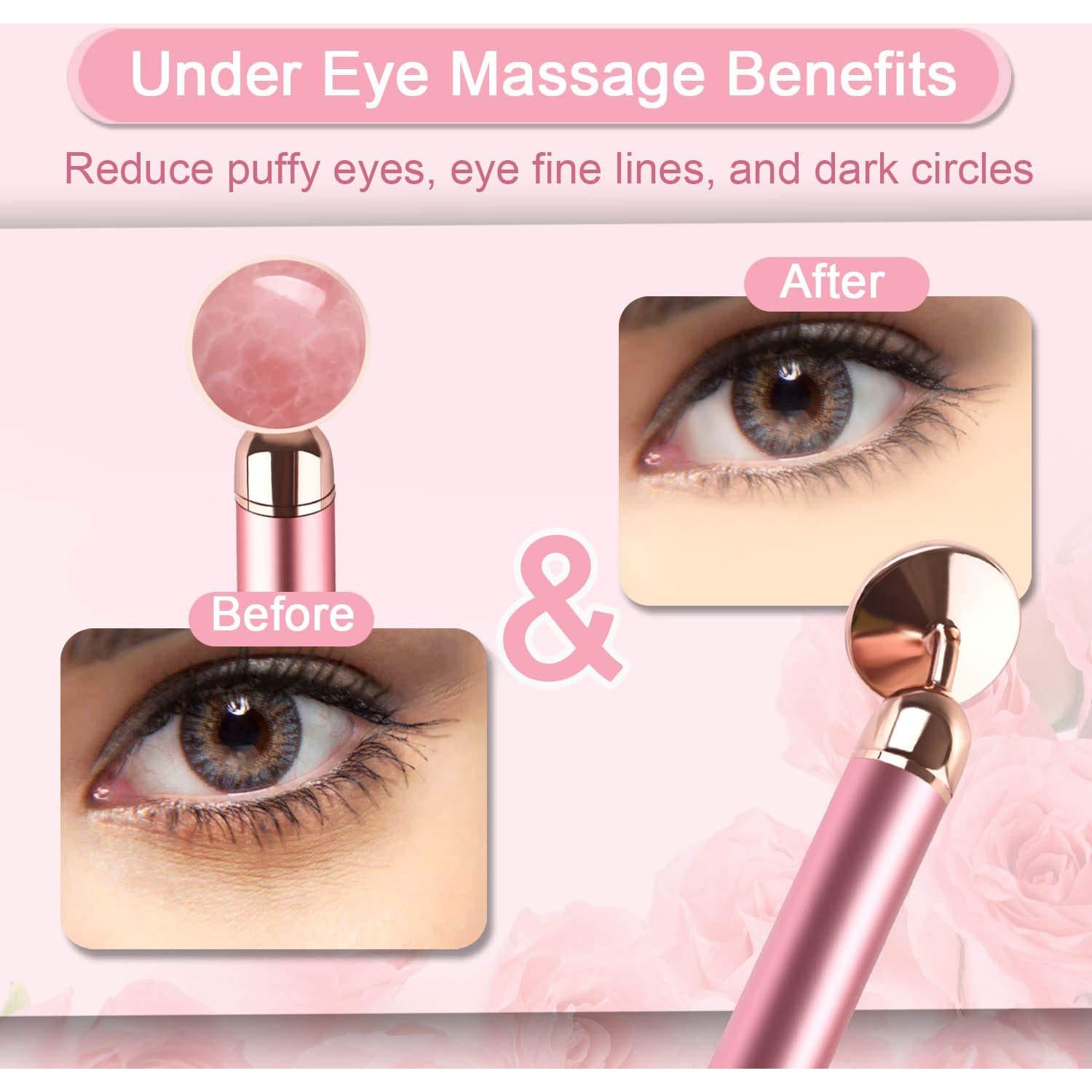 Rodillo Facial Vibrante ZS ZESHIN Cuarzo Rosa 2 en 1