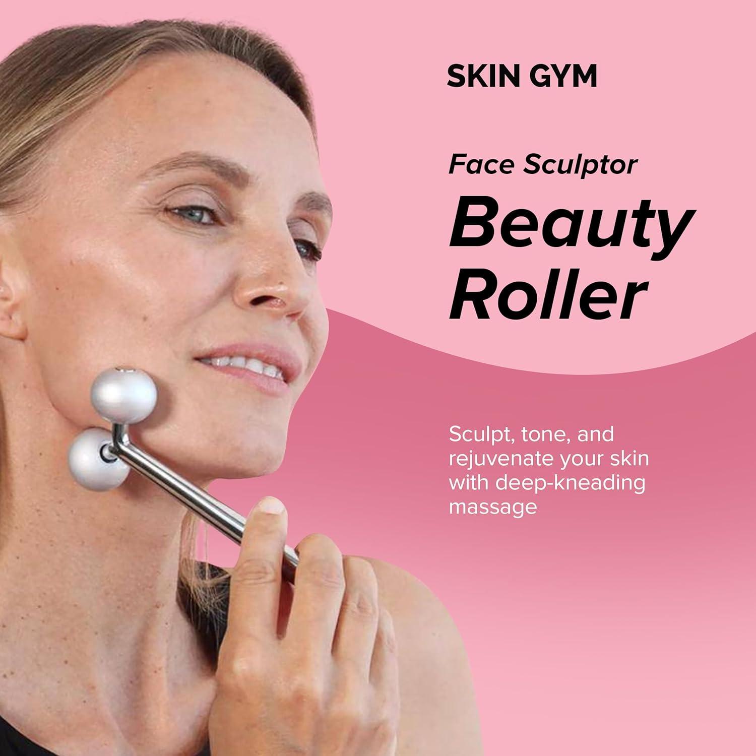 Rodillo Facial SKIN GYM, Masajeador Acero Inoxidable 13.7cm