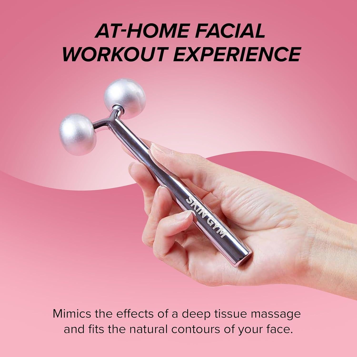 Rodillo Facial SKIN GYM, Masajeador Acero Inoxidable 13.7cm