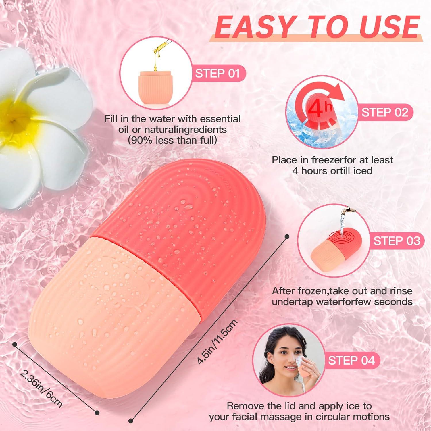 Rodillo de Hielo Facial IMEASY Rojo para Cuidado de Piel