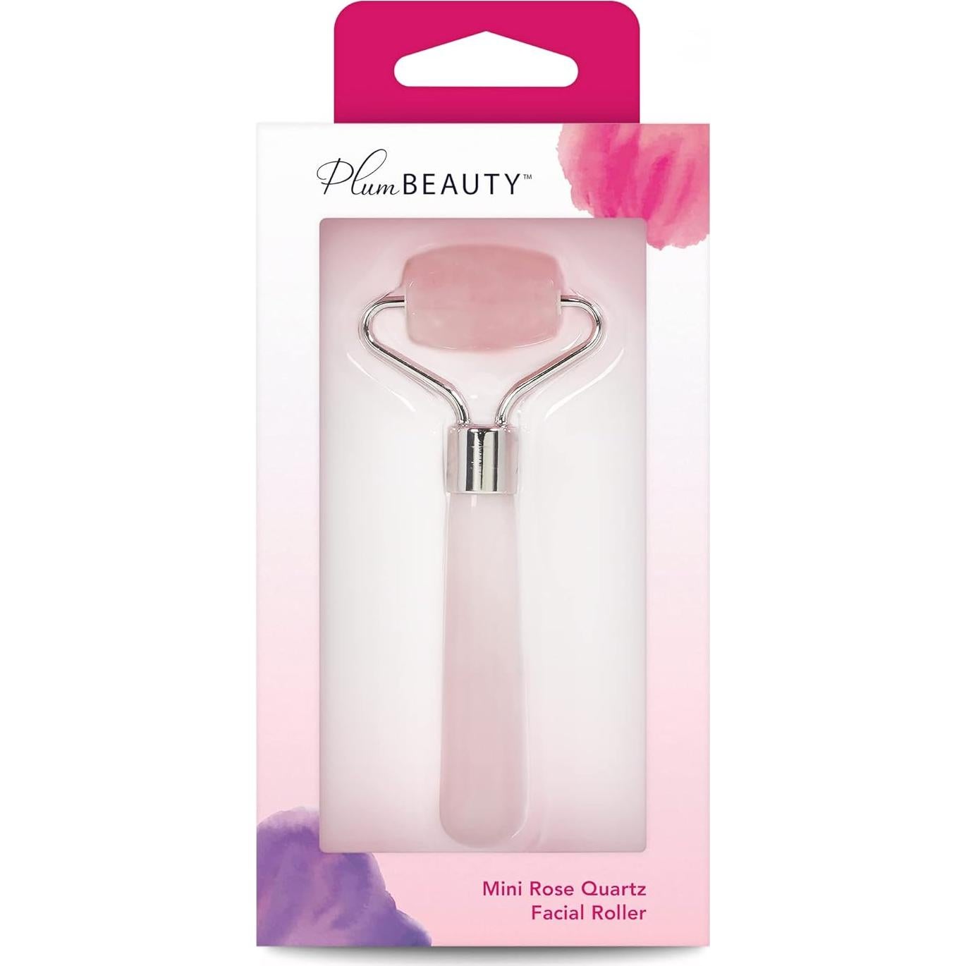 Rodillo Facial Mini de Cuarzo Rosa Plum Beauty - Antienvejecimiento