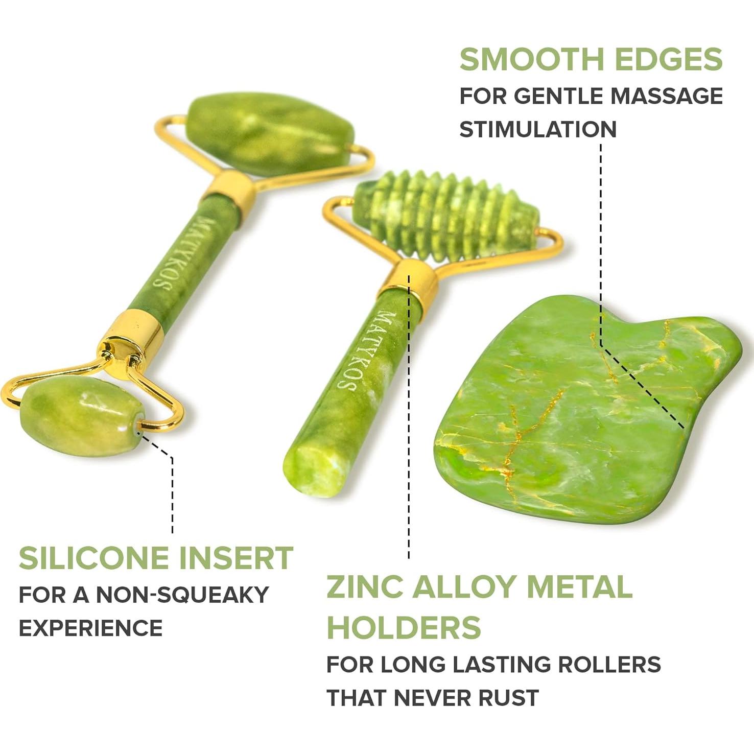 Rodillo de Jade MATYKOS y Gua Sha - Antienvejecimiento