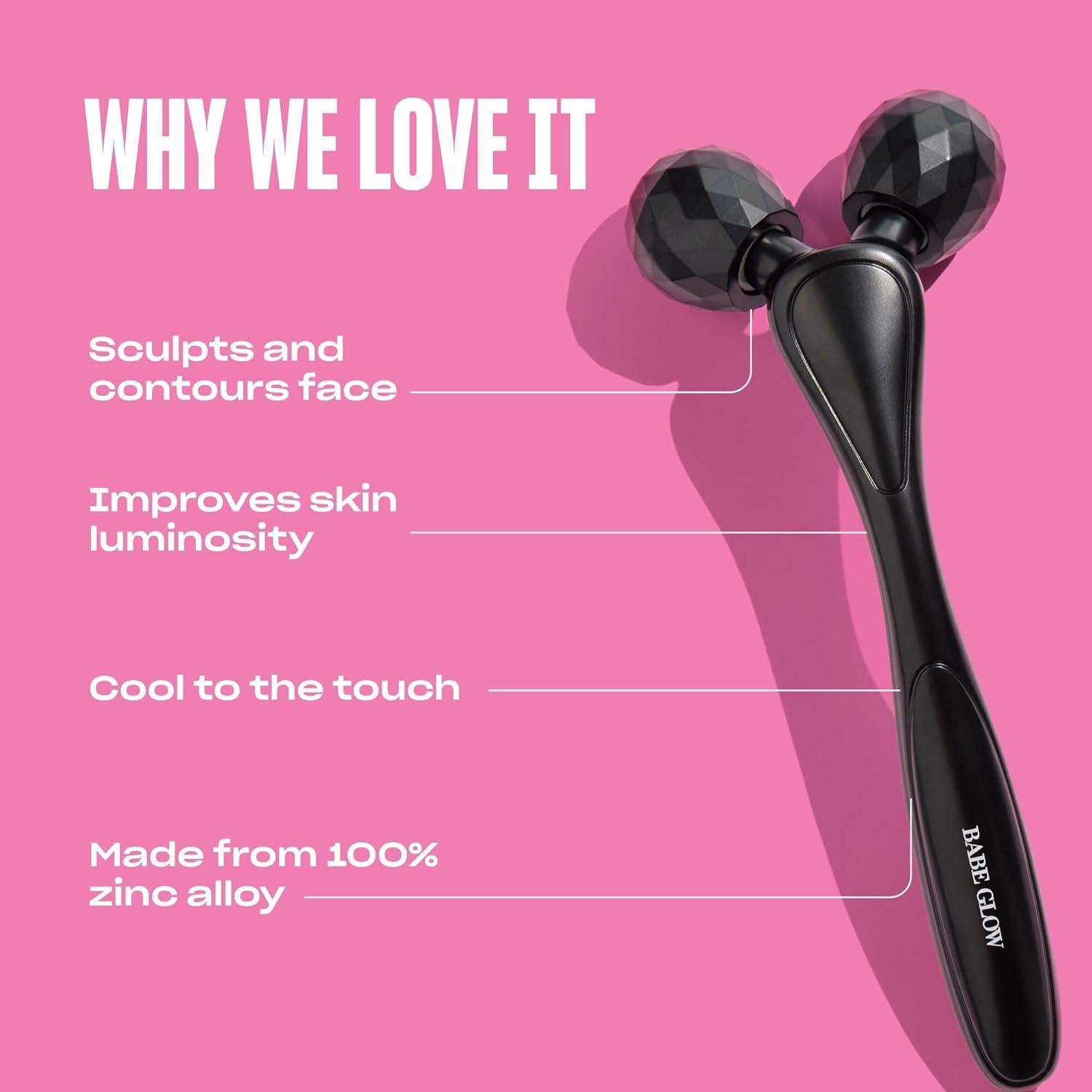 Rodillo Facial BABE ORIGINAL Doble Cabeza Zinc 14.7x5.6cm