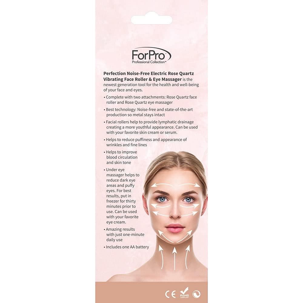 Rodillo Facial Eléctrico ForPro Cuarzo Rosa 2 en 1 Antienvejecimiento