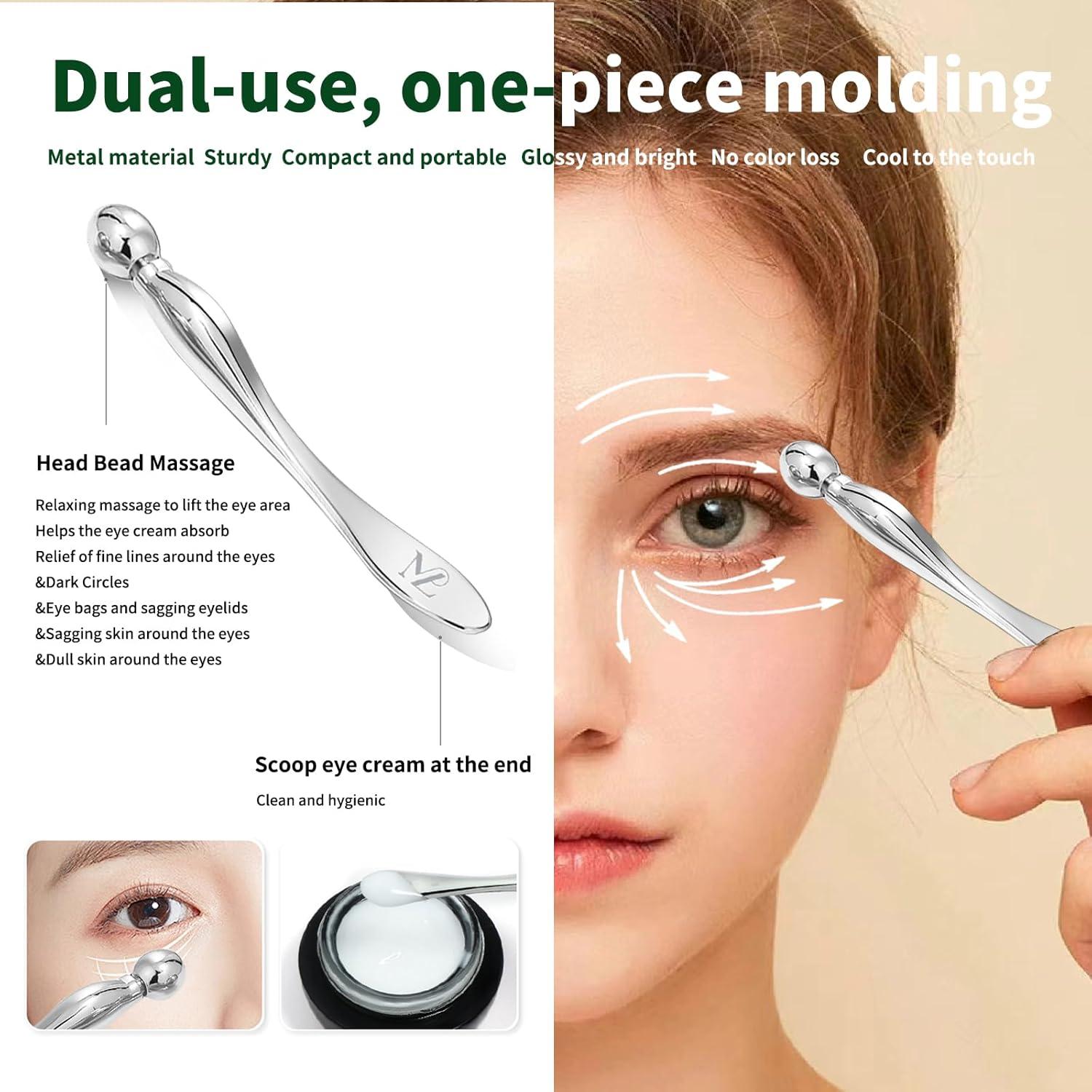 Rodillo Facial LeMeeOly + Gua Sha Acero Inoxidable 3 en 1