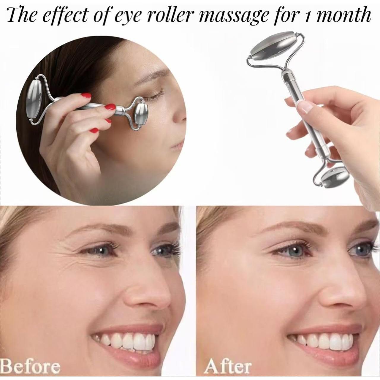 Rodillo Facial TILEU + Gua Sha Acero Inoxidable 2 Piezas