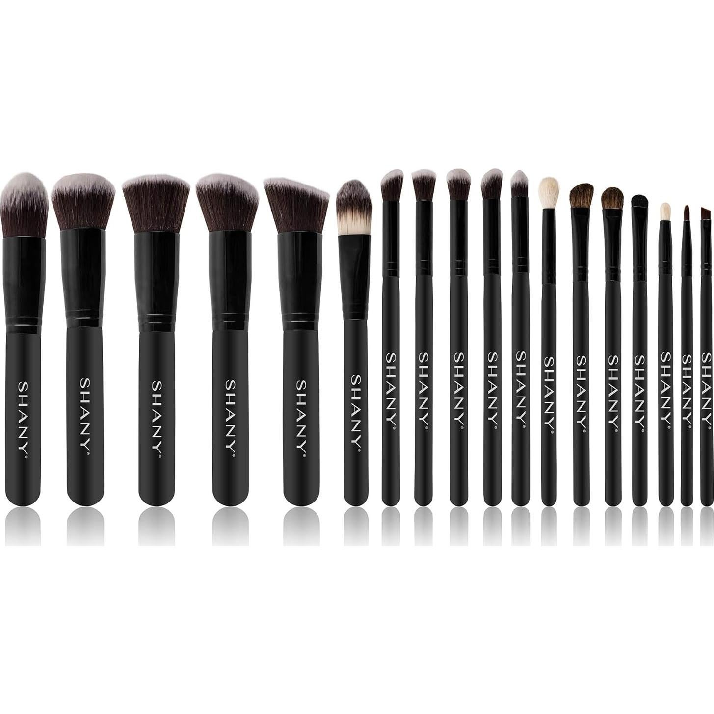 Conjunto de Pinceles de Maquillaje SHANY 18 Piezas Kabuki Negro