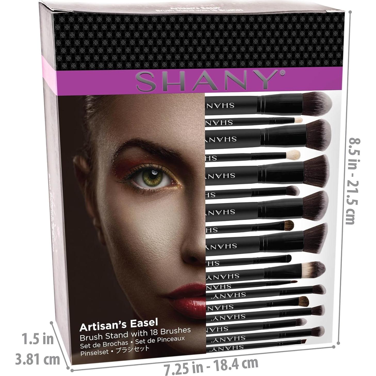 Conjunto de Pinceles de Maquillaje SHANY 18 Piezas Kabuki Negro