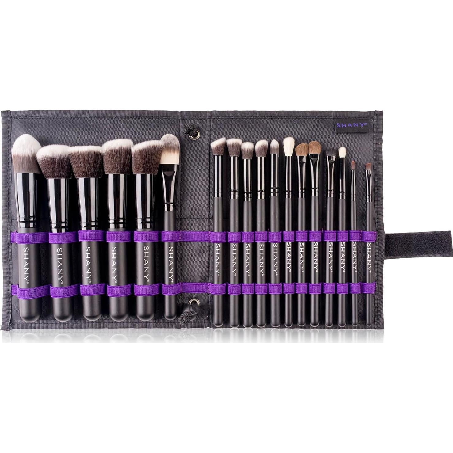 Conjunto de Pinceles de Maquillaje SHANY 18 Piezas Kabuki Negro