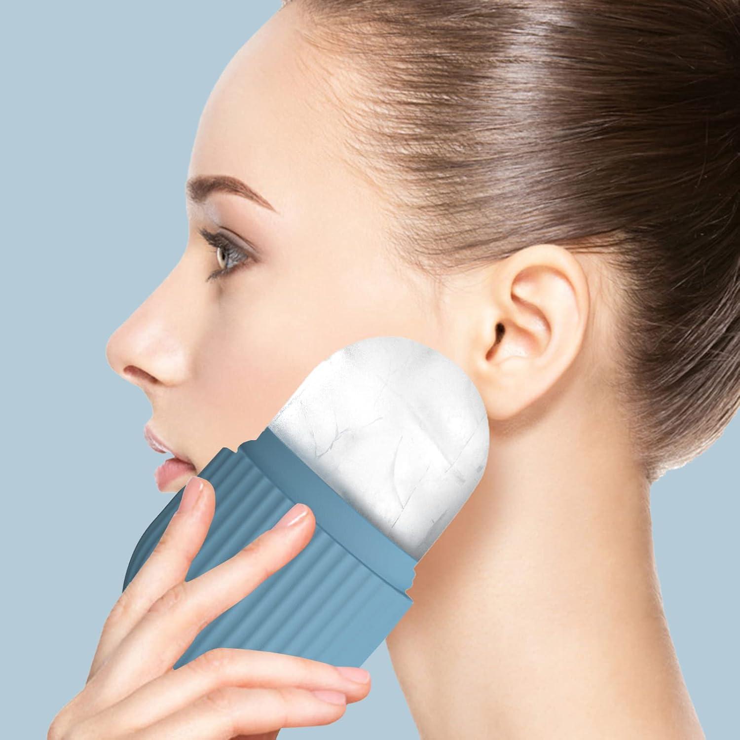 Rodillo de Hielo Facial Joyeee Silicona Azul 11.5x6 cm