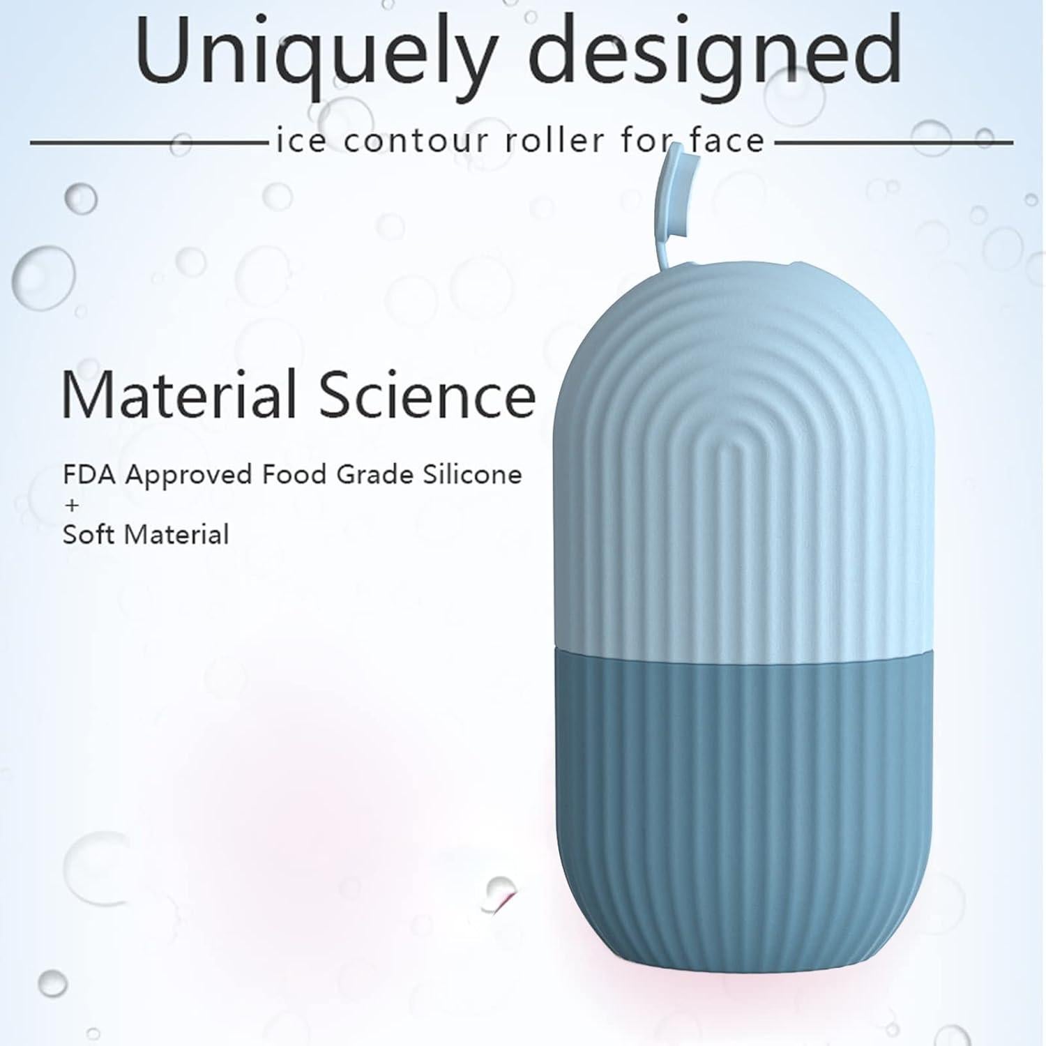 Rodillo de Hielo Facial Joyeee Silicona Azul 11.5x6 cm