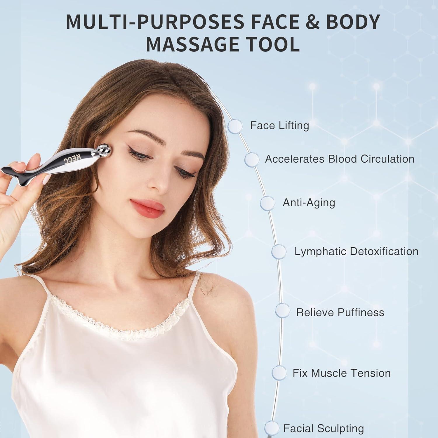 Masajeador Facial Gua Sha KECC Cola de Pez Acero Inoxidable