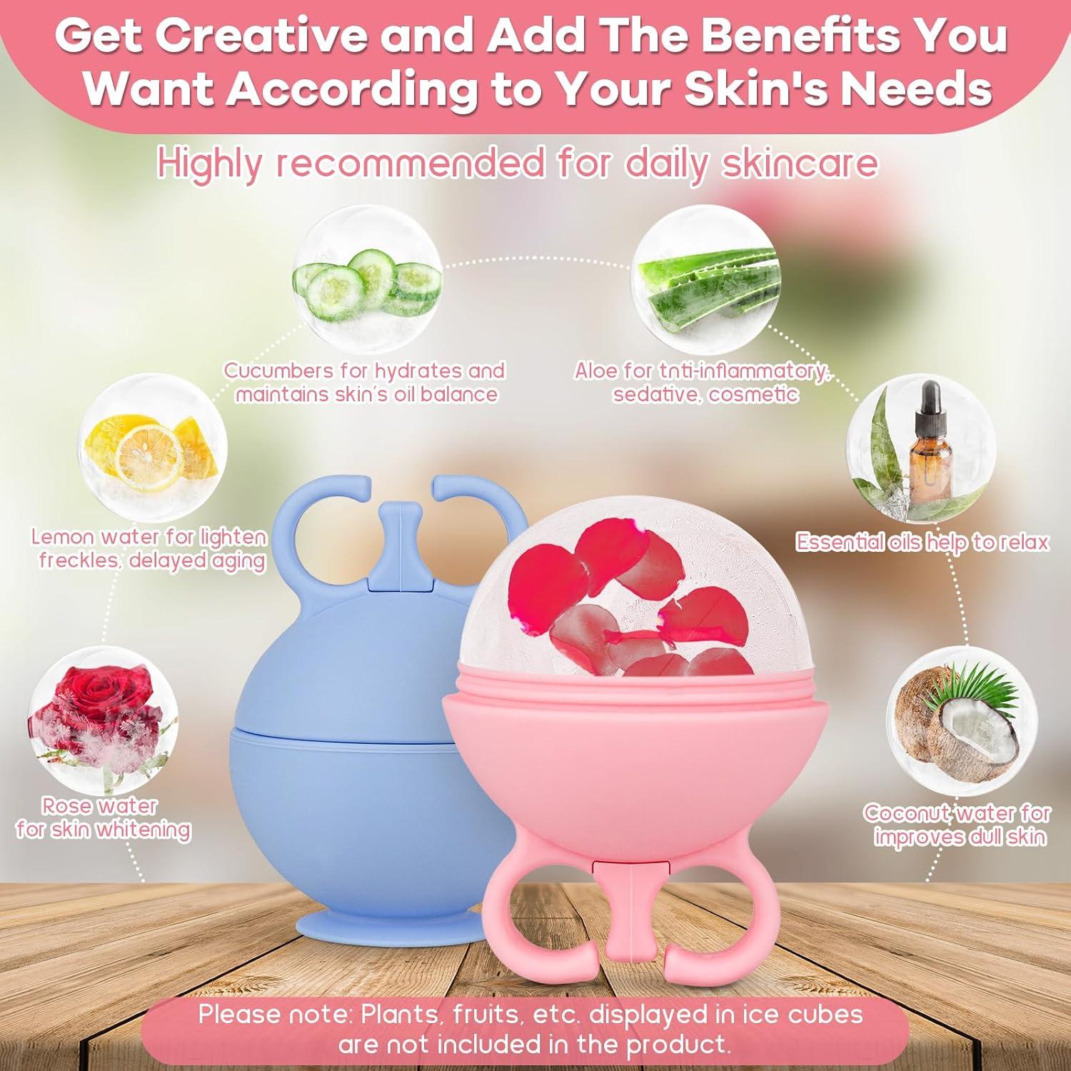 Rodillo de Hielo Facial IMPORX 2 Piezas Rosa y Azul