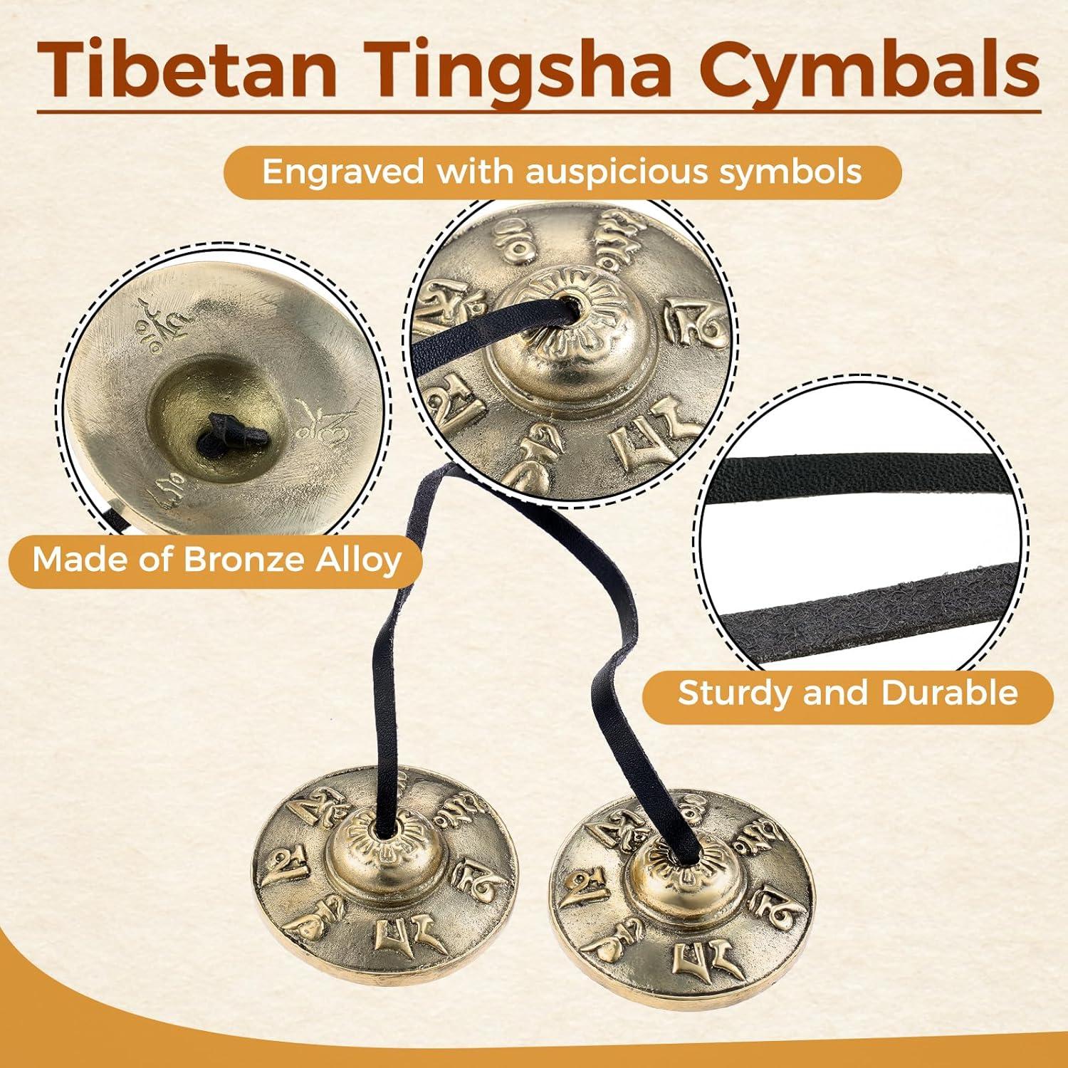 Juego de Instrumentos de Meditación Tingsha Tibetanos y Campana