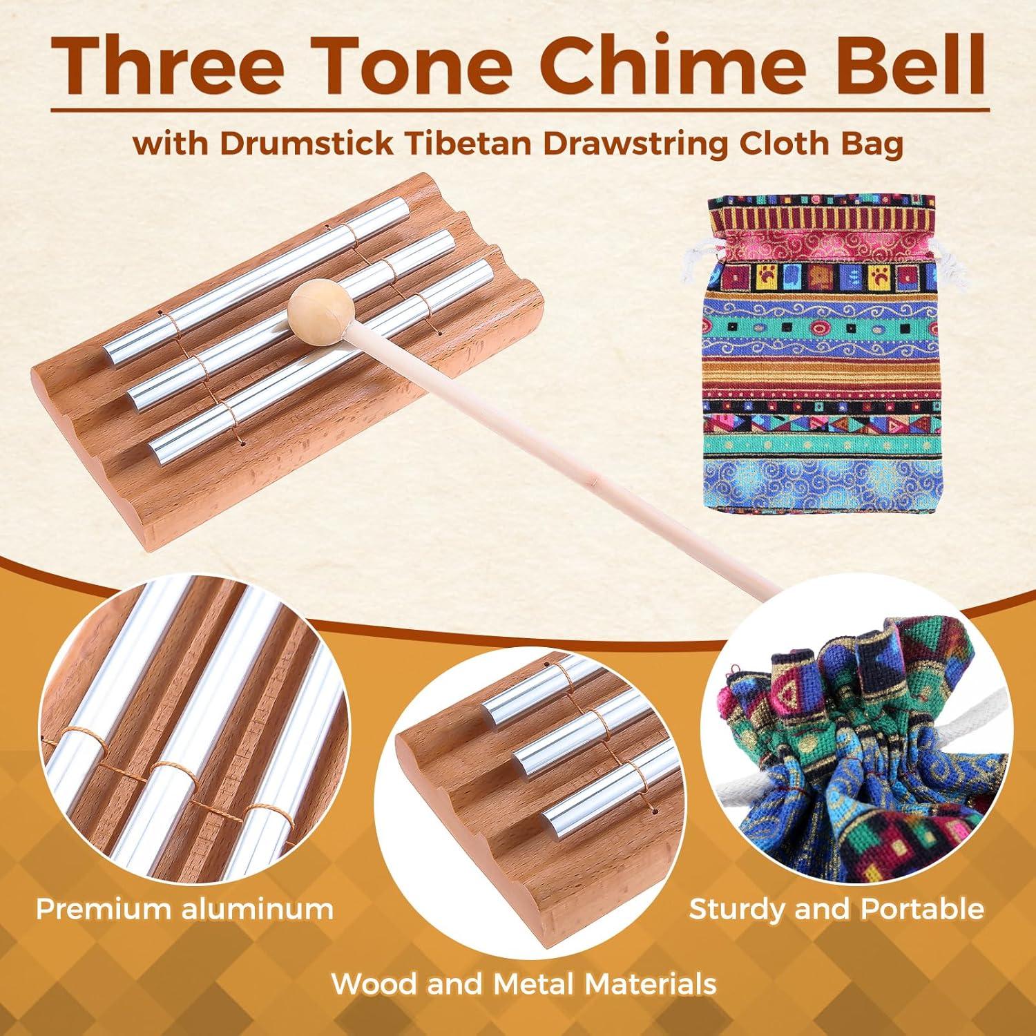 Juego de Instrumentos de Meditación Tingsha Tibetanos y Campana