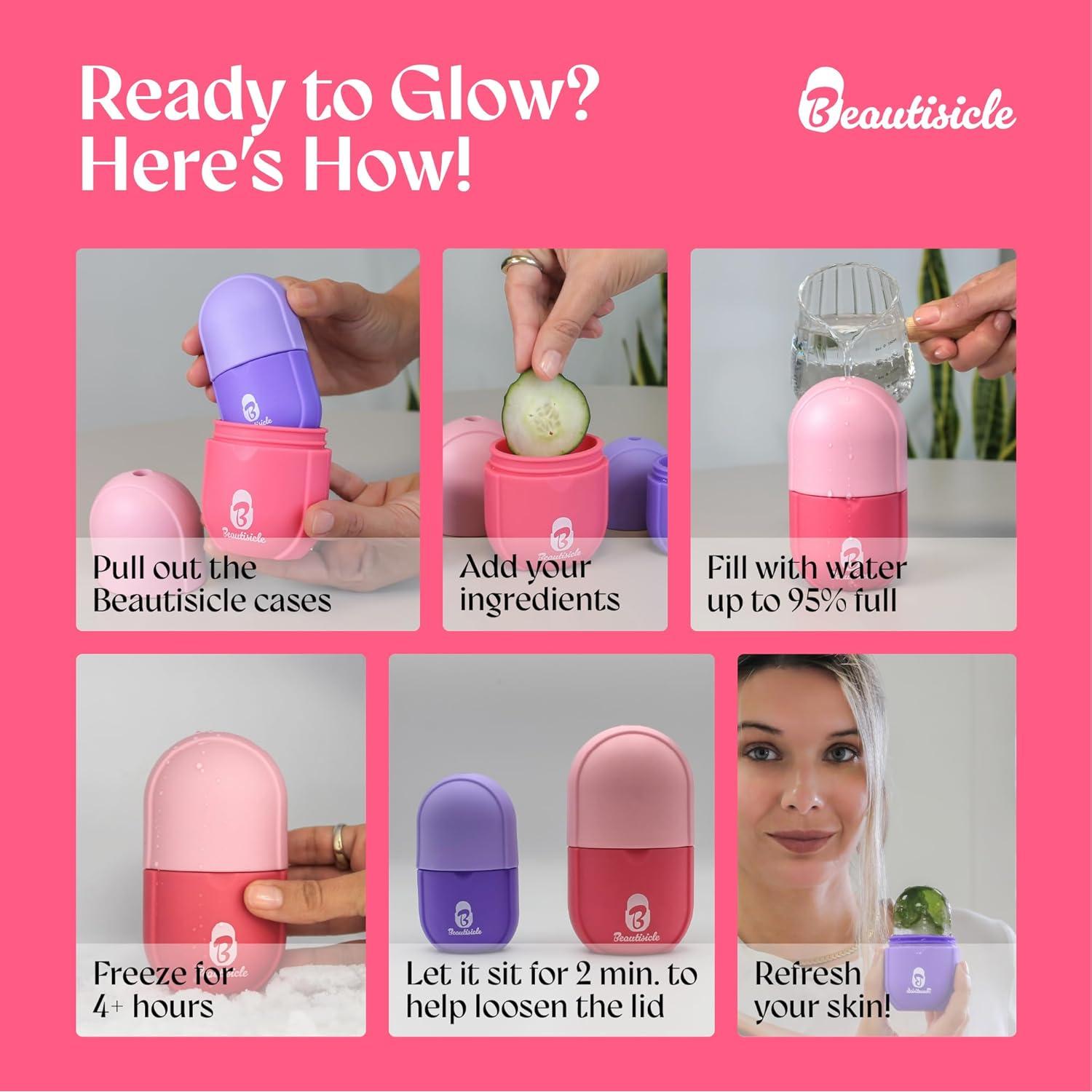 Rodillo de Hielo Beautisicle - Paquete de 2 Rodillos Faciales