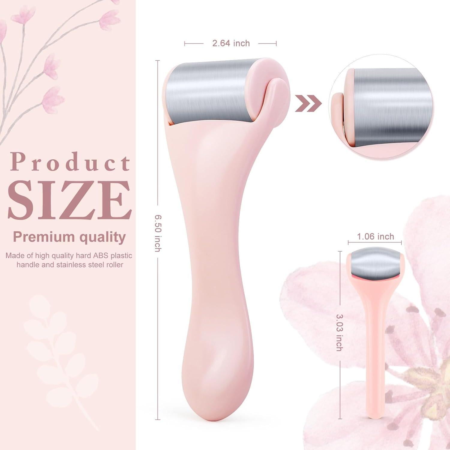 Rodillo de Hielo Facial MAANGE 2 Pcs Rosa para Ojos y Cara