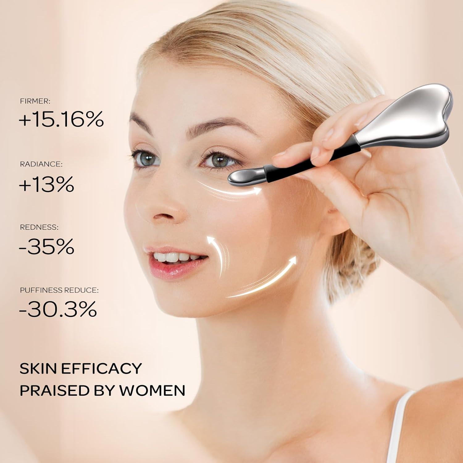 Herramientas Faciales Fabludo Gua Sha 3 en 1 Acero Inoxidable