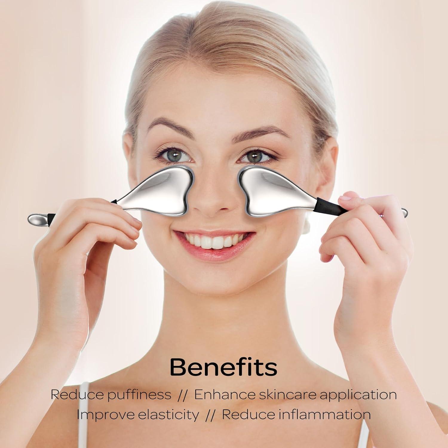 Herramientas Faciales Fabludo Gua Sha 3 en 1 Acero Inoxidable