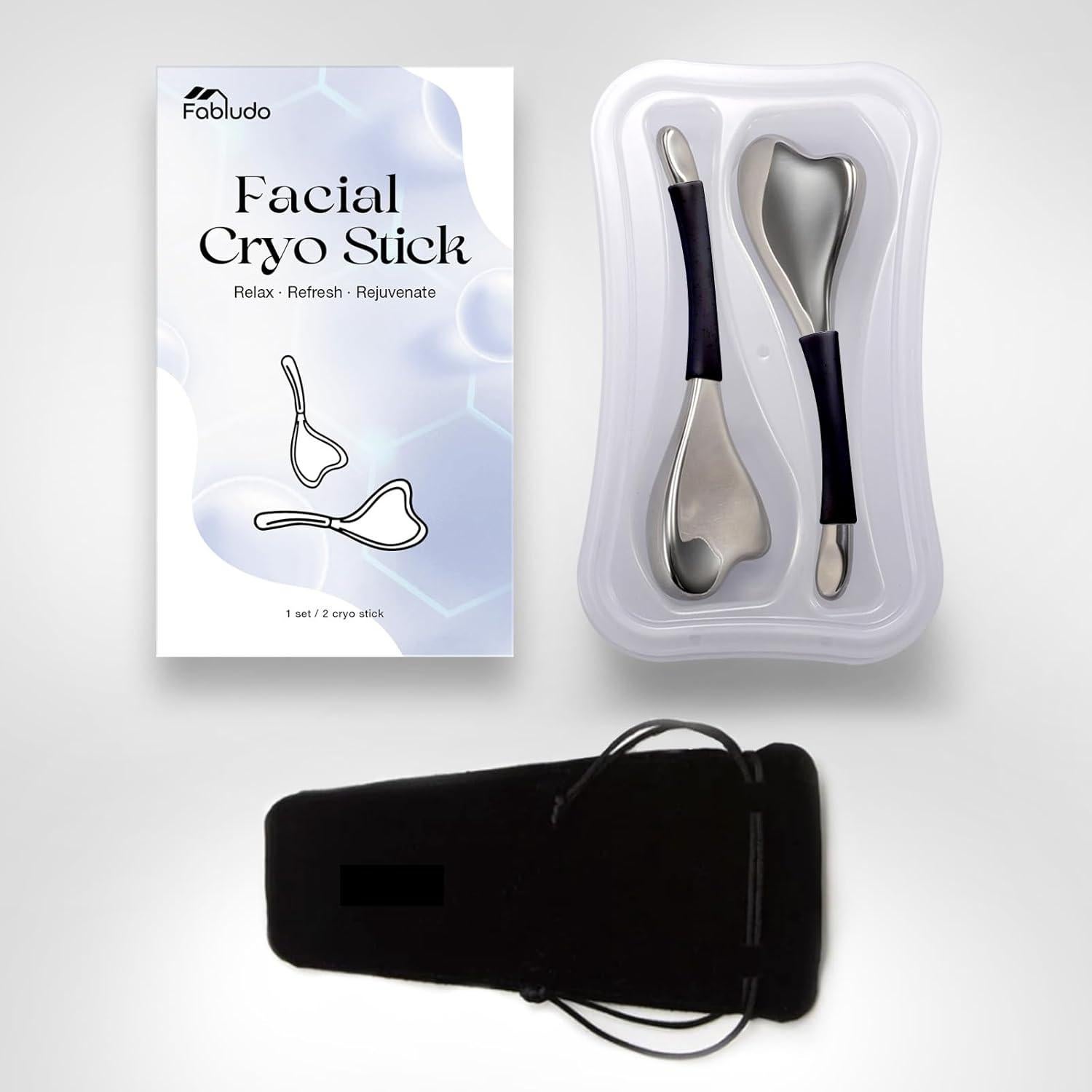 Herramientas Faciales Fabludo Gua Sha 3 en 1 Acero Inoxidable