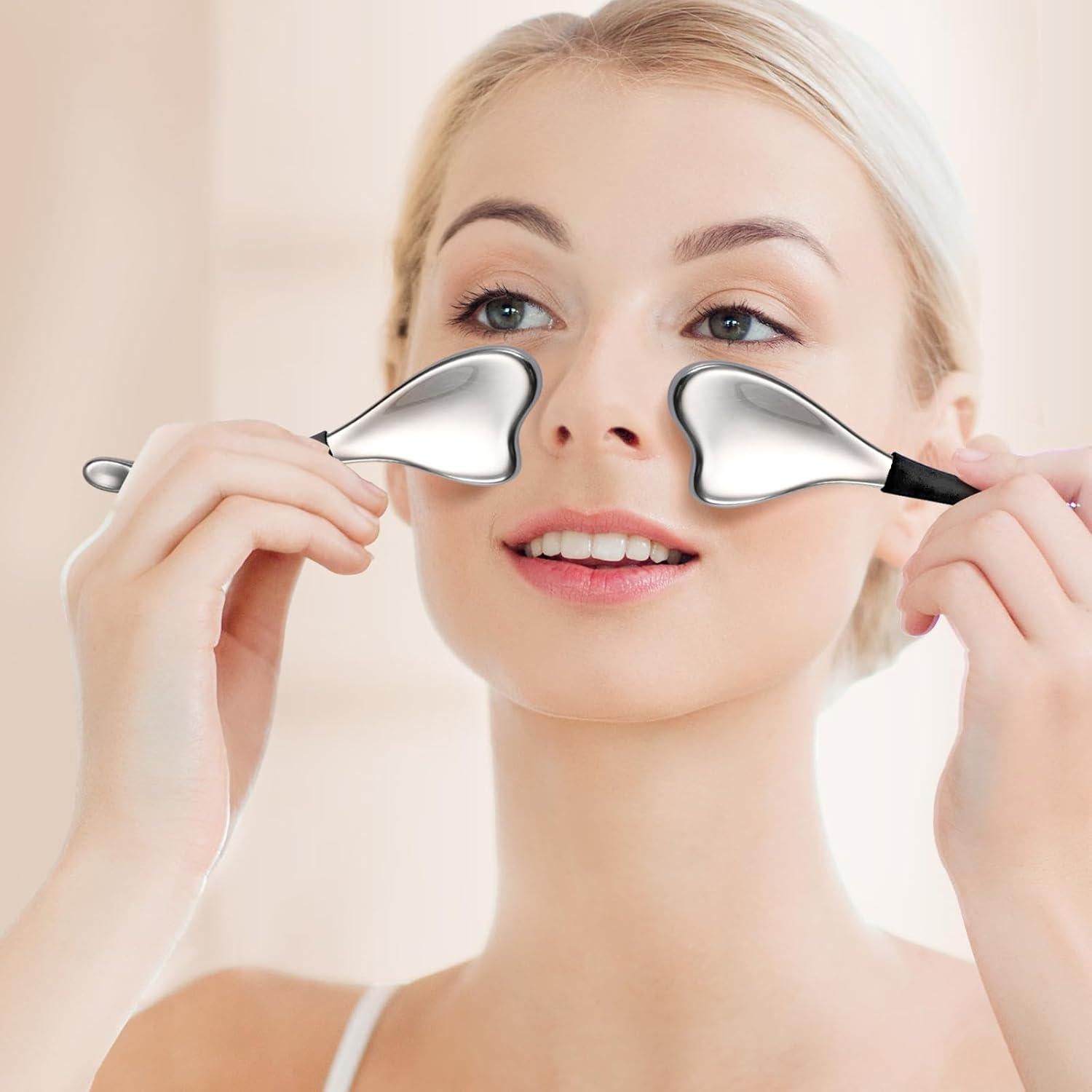 Herramientas Faciales Fabludo Gua Sha 3 en 1 Acero Inoxidable